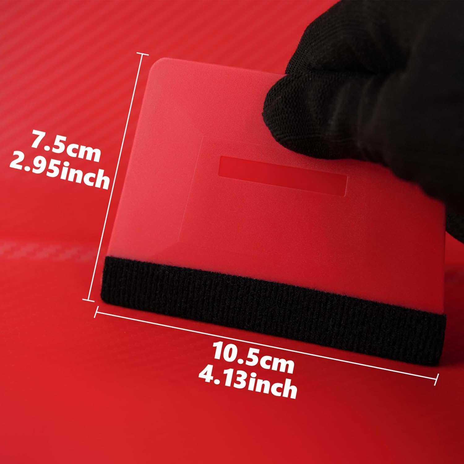 22 Pcs Furniture Film, DIY Kitchen Wrap Tools Kit, Wallpaper, Peel & Stick, Car Vinyl Wrap, Long & Small Felt Squeegee, Safe Cutter, Tape Measure, Utility Knife, Scraper, Rental Friendly, Black & Red image number 5