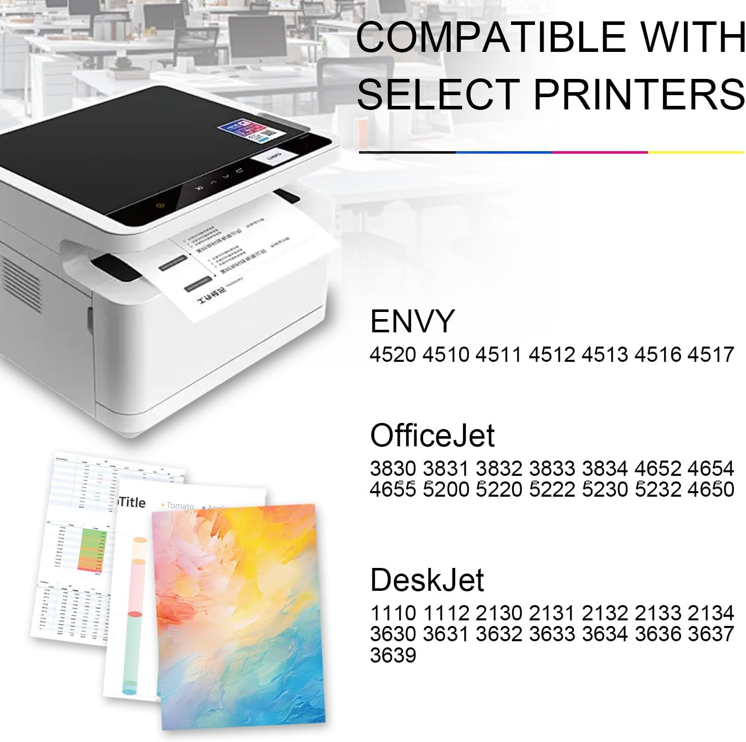 63XL Balck Ink Cartridge Replacement for HP Ink 63 63XL Black for Envy 4520 4512 4511 4510 Officejet 3830 4650 4652 5200 5252 5258 Deskjet 3630 3636 1112 2132 Printer (1 Black) image number 5