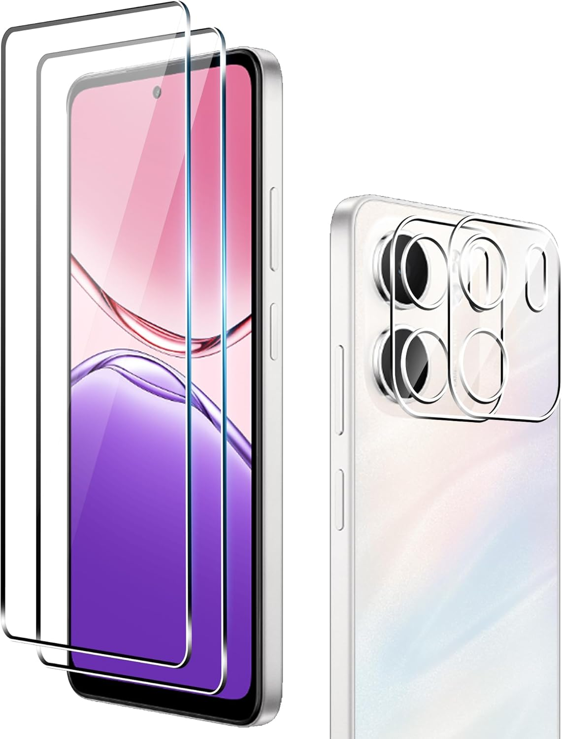 Fitudoos for OPPO A5X 4G/5G [Pack of 2] Tempered Glass Screen Protector + Camera Tempered Glass Film [1 Piece], [9H Hardness], [0.33 Mm] [Ultra Clear], [Anti-Scratch-Free and Oil], [No-Bubble] - Edge 550/850 image number 4