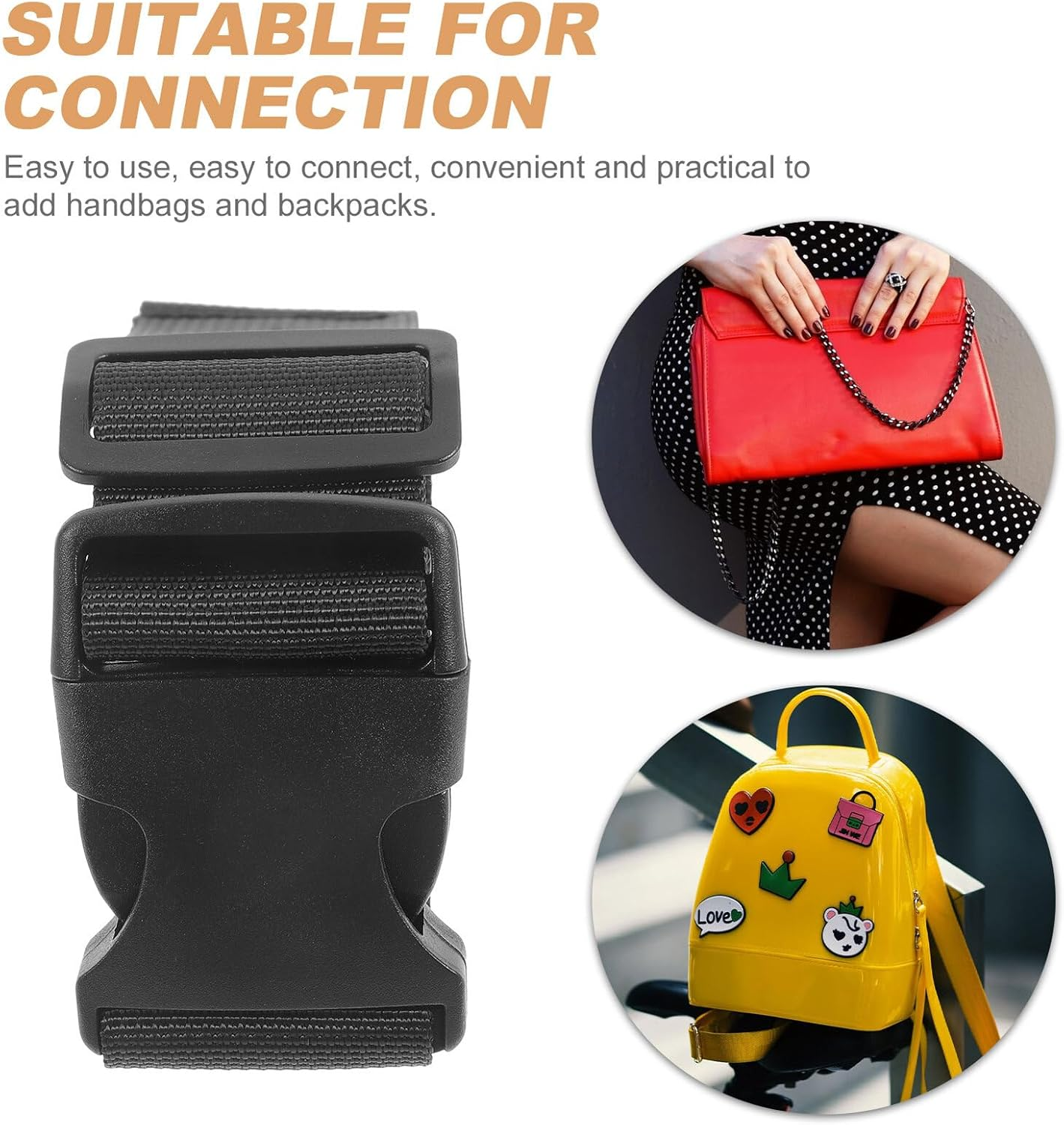 GALPADA 4 Pcs Adjustable Adding Bag Luggage Straps Fabric and Plastic Material Secure and Flexible Connectors for Travel Suitcases and Backpacks Practical Multi-Suitcase Bundling image number 3