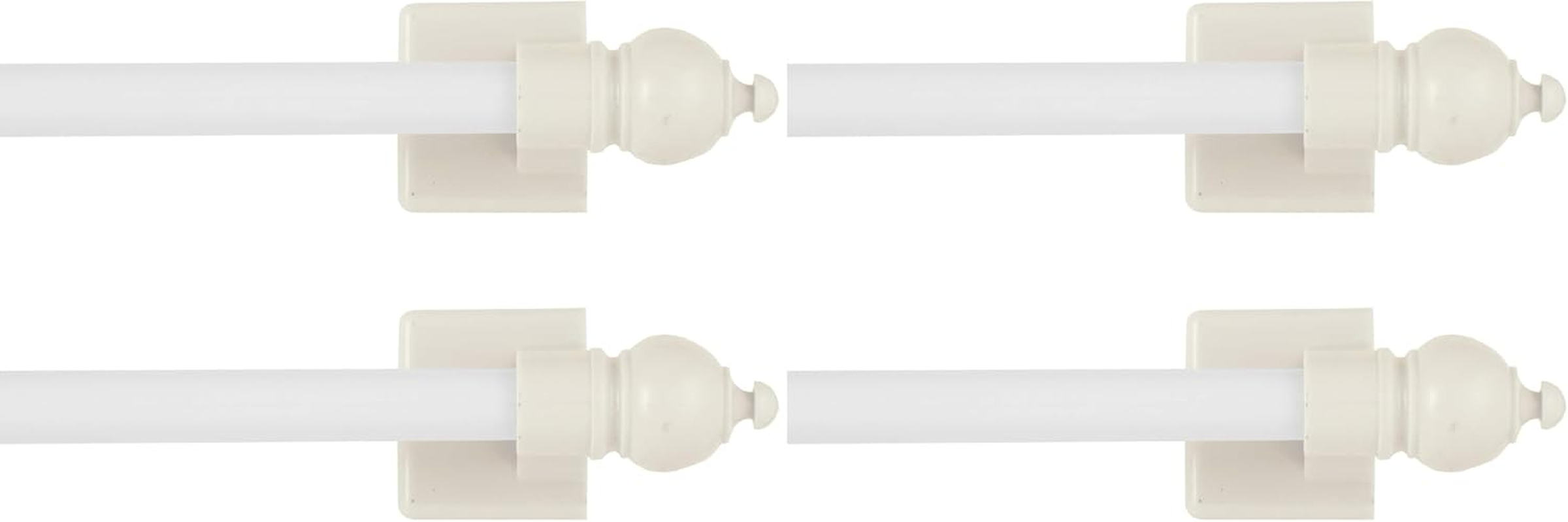 Kenney KN40345 Petite Sidelight Magnetic Rods, 8.75 to 15.75-Inch, White, Twin Pack image number 6