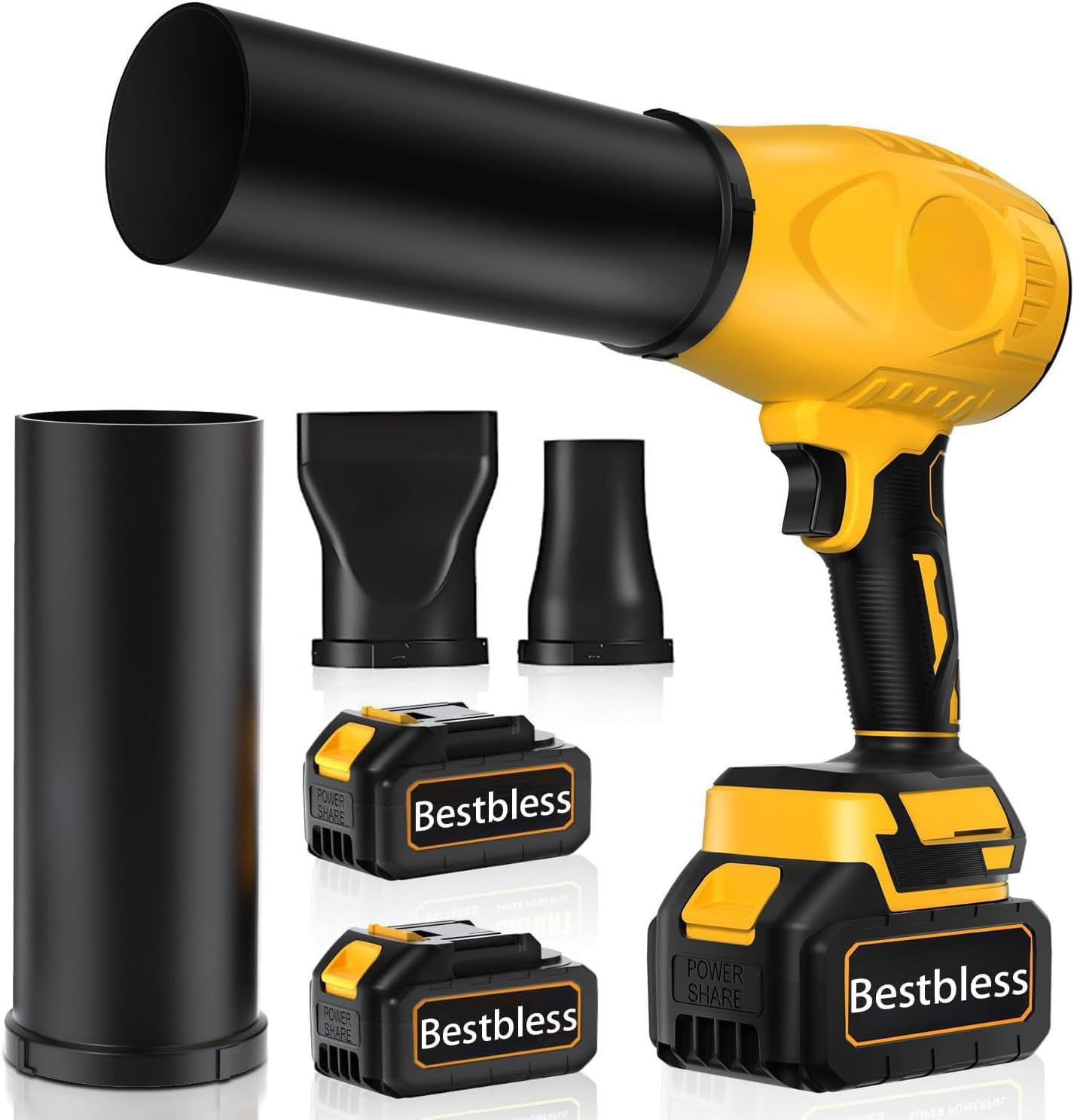 Cordless Leaf Blower with Battery and Charger, Comes with 2 Batteries, Extended Nozzle, Electric Lightweight Mini Leaf Blower for Patio Cleaning, Lawn Care, Blowing Leaves and Dust image number 6