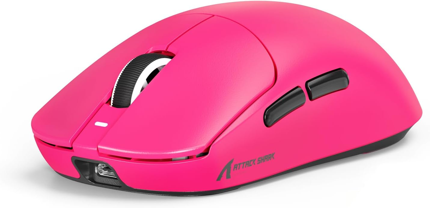 ATTACK SHARK X8SE Wireless Gaming Mouse,Adjustable 25K DPI PAW3311 Optical Sensor,Ergonomic 59G Lightweight,Triple Modes 2.4G/Bt/Usb-C,500Mah Battery,5 Programmable Buttons for Pc/Mac-White&Griptape