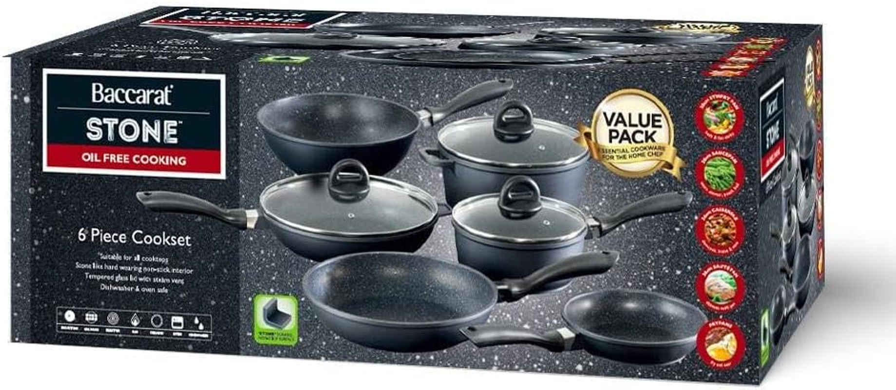 Baccarat Stone 6 Piece Cast Aluminium Cookware Set with Stir Fry Pan image number 2