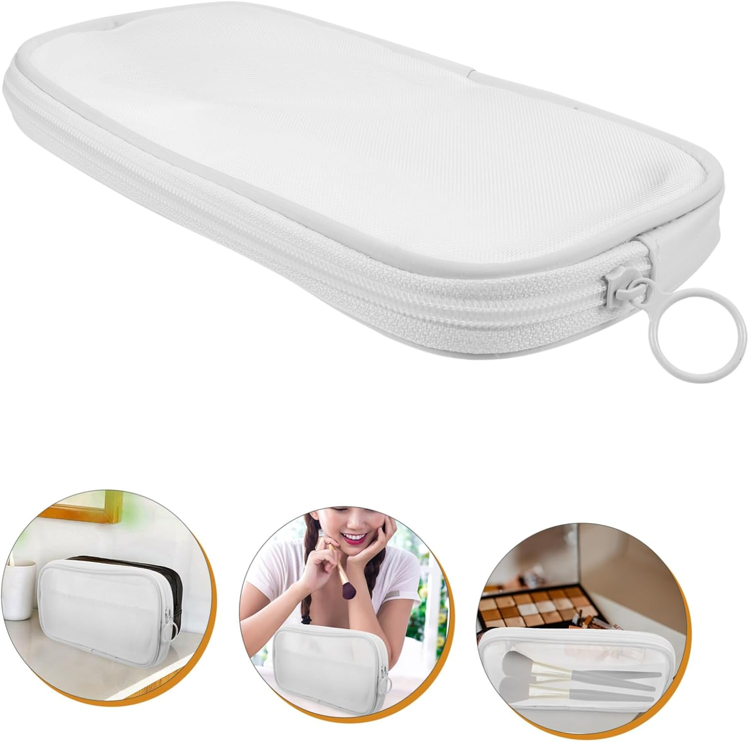 WESIEVYA Travel Makeup Bag Portable Toiletry Bag for Women Makeup Organizer Zipper for Travel image number 3