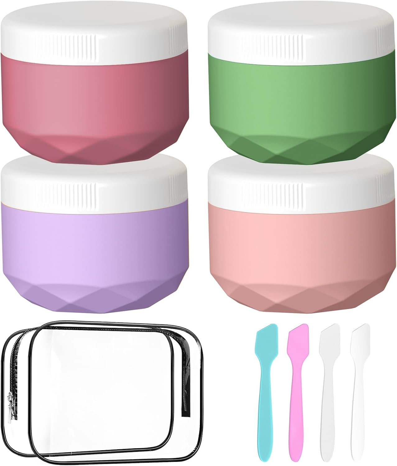 Silicone Travel Containers for Toiletries, BPA Free TSA Approved 1Oz Jars, Leak-Proof Essentials with Lid for Cosmetic Face Hand Body Cream
