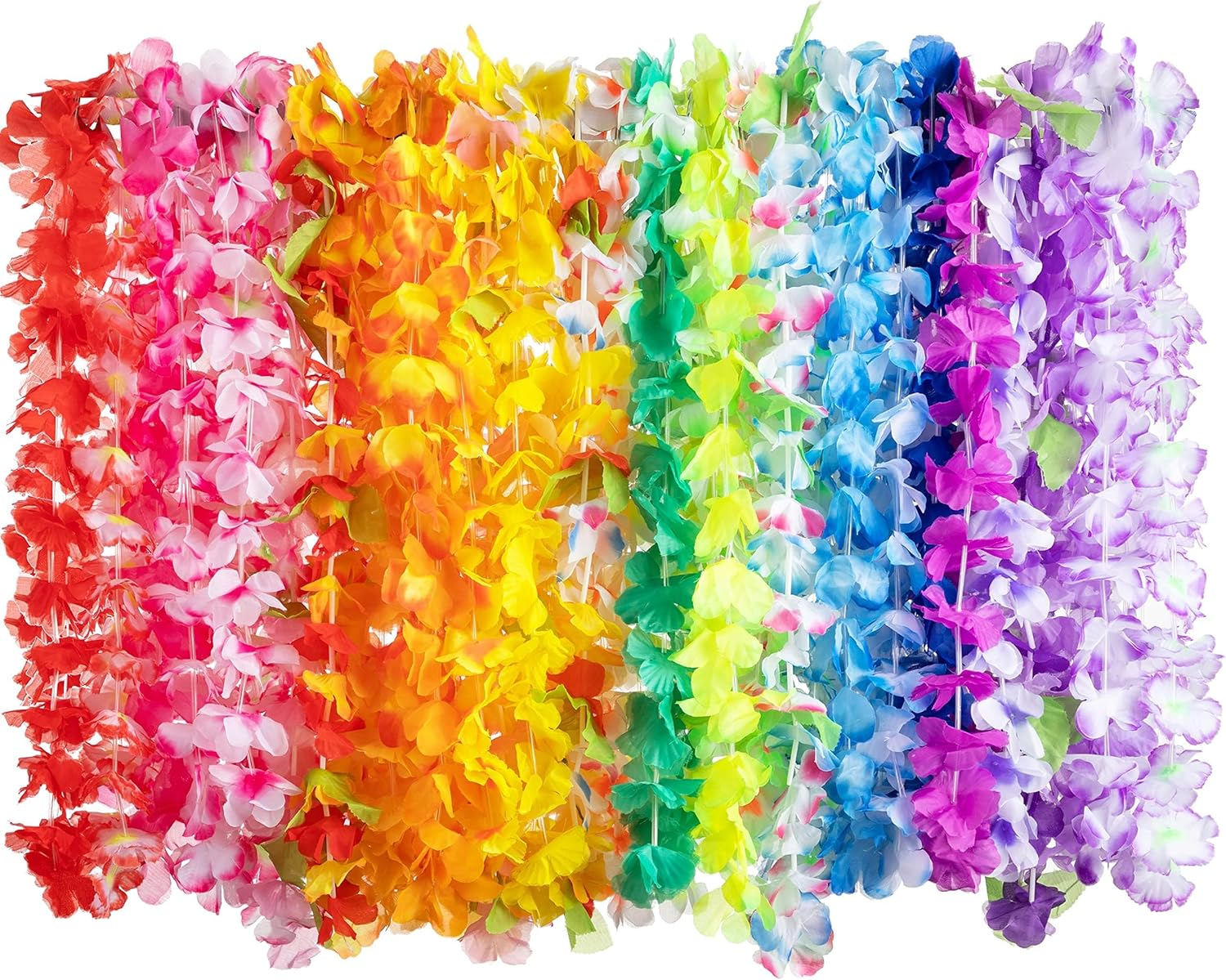 Joyin Toy 36 Counts Hawaiian Leis Bulk, Tropical Flower Lei Hawaiian Lei Beach Hawaii Luau Party Favors Decoration Birthday Party Supplies(3 Dozen) image number 4