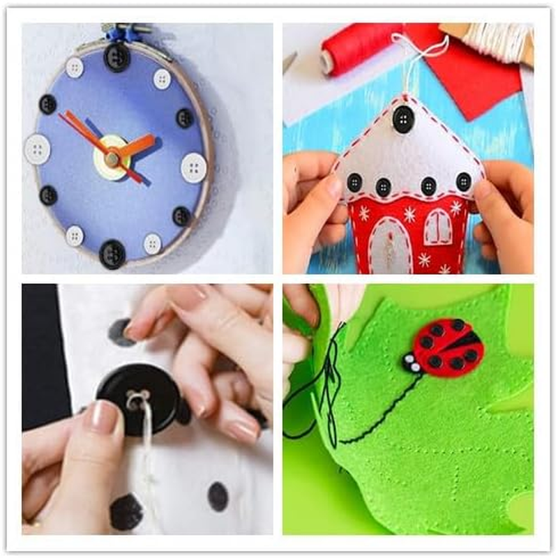 Kastetards 160 Pcs round Sewing Buttons,Black and White Round-Sewn Buttons, Five Sizes,1 Independent Compartment Storage Box, DIY Craft, Suitable for Shirts, Overcoats, Trousers, Clothing Craft image number 4