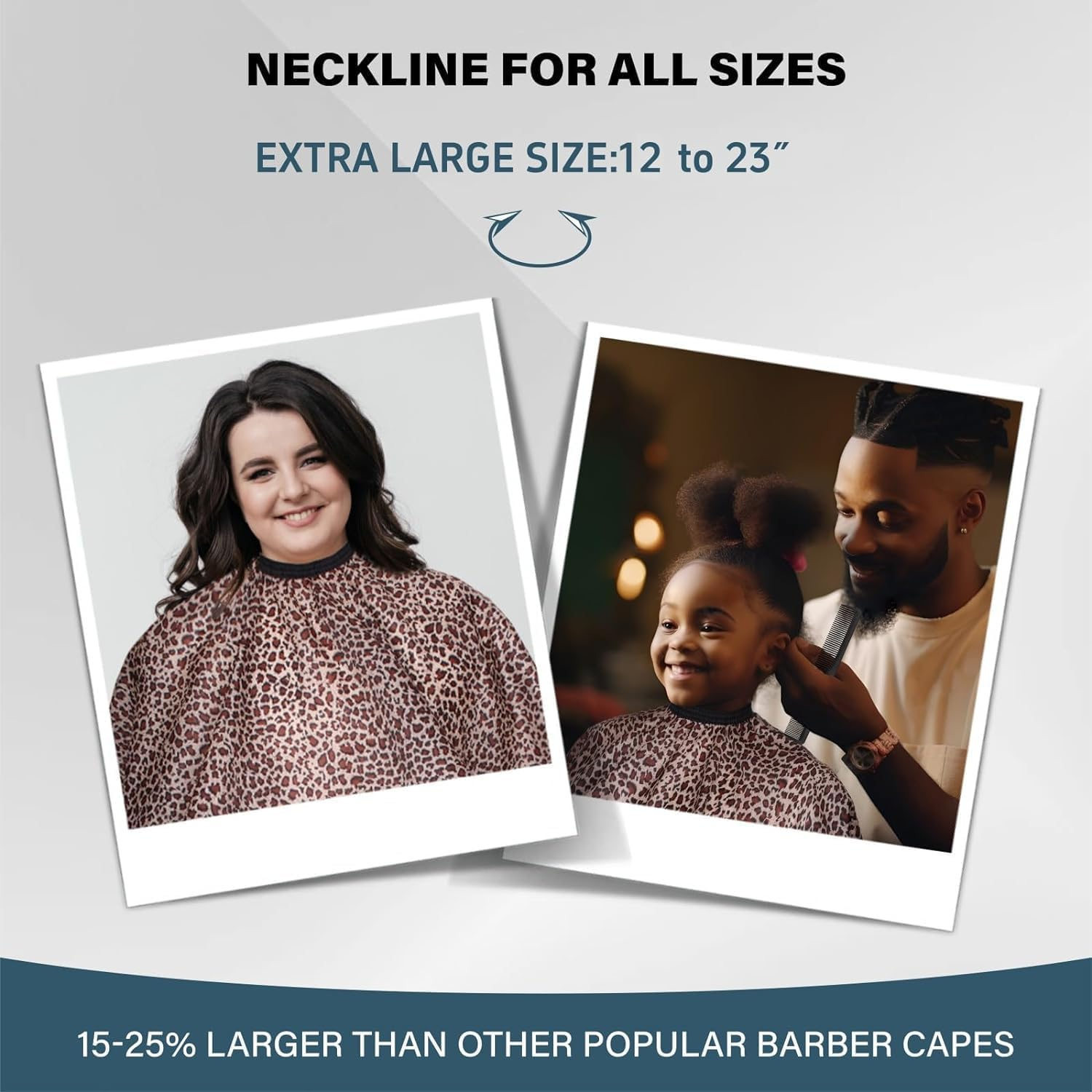 Waterproof Barber Cape for Women Professional Hair Cutting Cape 64" X 56" Leopard Hair Cape for Haircut Cape with Adjustable Neckline Salon Cape for Hair Cutting Tools for Hair Stylist and Home Use