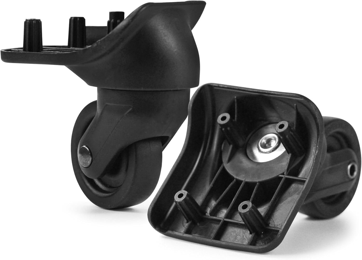 Volein 2 Pieces Luggage Wheel Replacement, Luggage Black Travel Wheels Kit DIY Repair, Spinning Wheels Sturdy Plastic 360 Degree Rotation, Black, 3.7 X 1.93 X 0.63 Inches, Vo044 image number 1