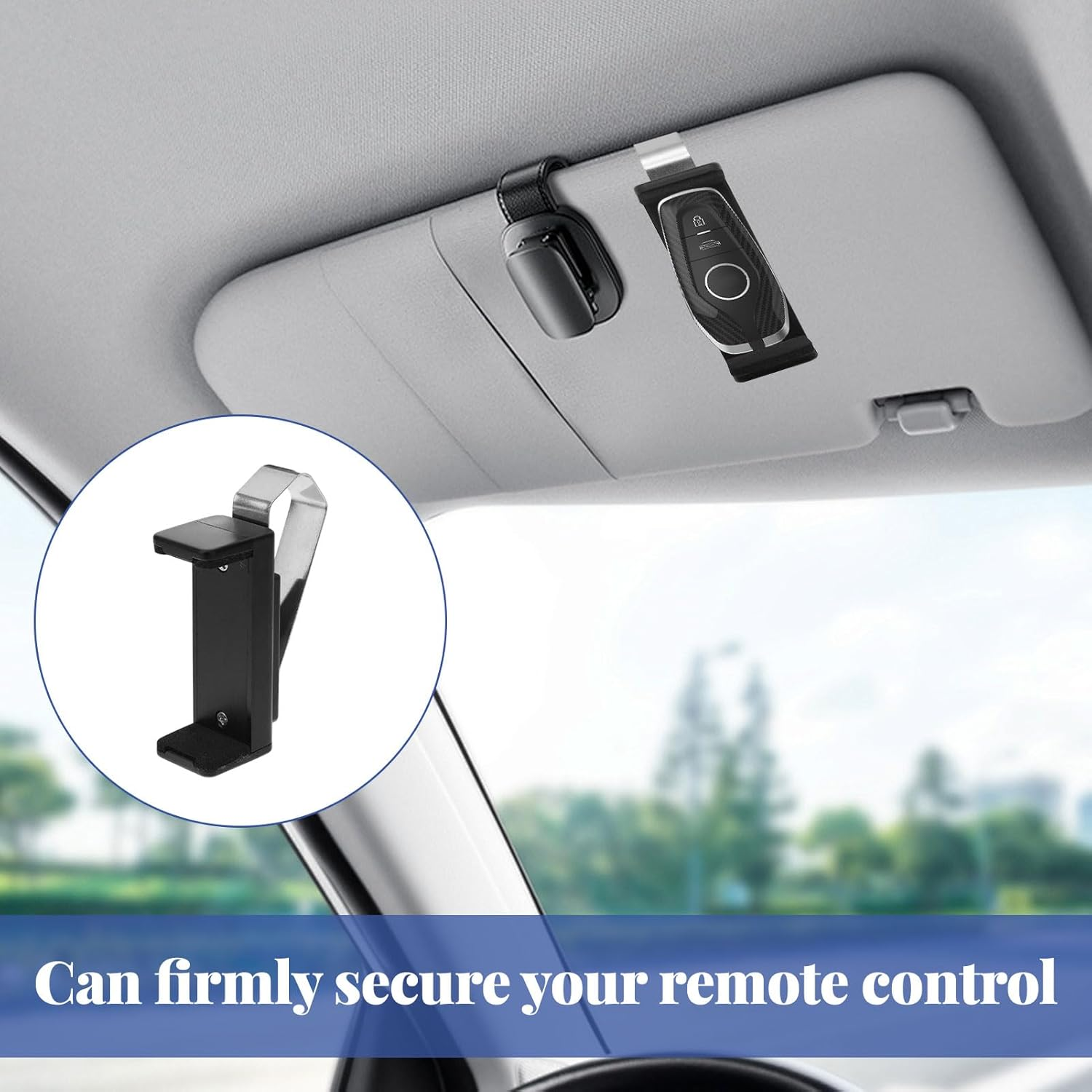Universal Garage Remote Visor Clips, 2Pcs Car Visor Garage Remote Control, Adjustable 4.5-6.7Cm Holder, Universal Car Garage Remote Visor Clip(Not Include Both Remotes and Batteries) image number 4