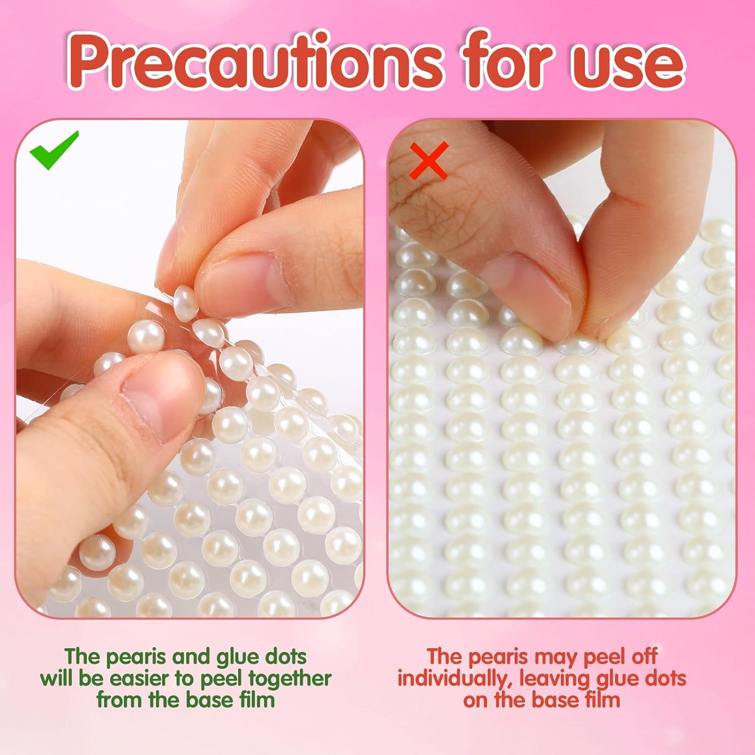 LOMIMOS 3090 Pcs Pearl Stickers,4 Size Self Adhesive Beige Flat Faux Back Pearl Embellishment Stickers Sheet for Face Beauty Makeup Hair Nail Phone DIY Craft Decor, 3/4/5/6Mm image number 1