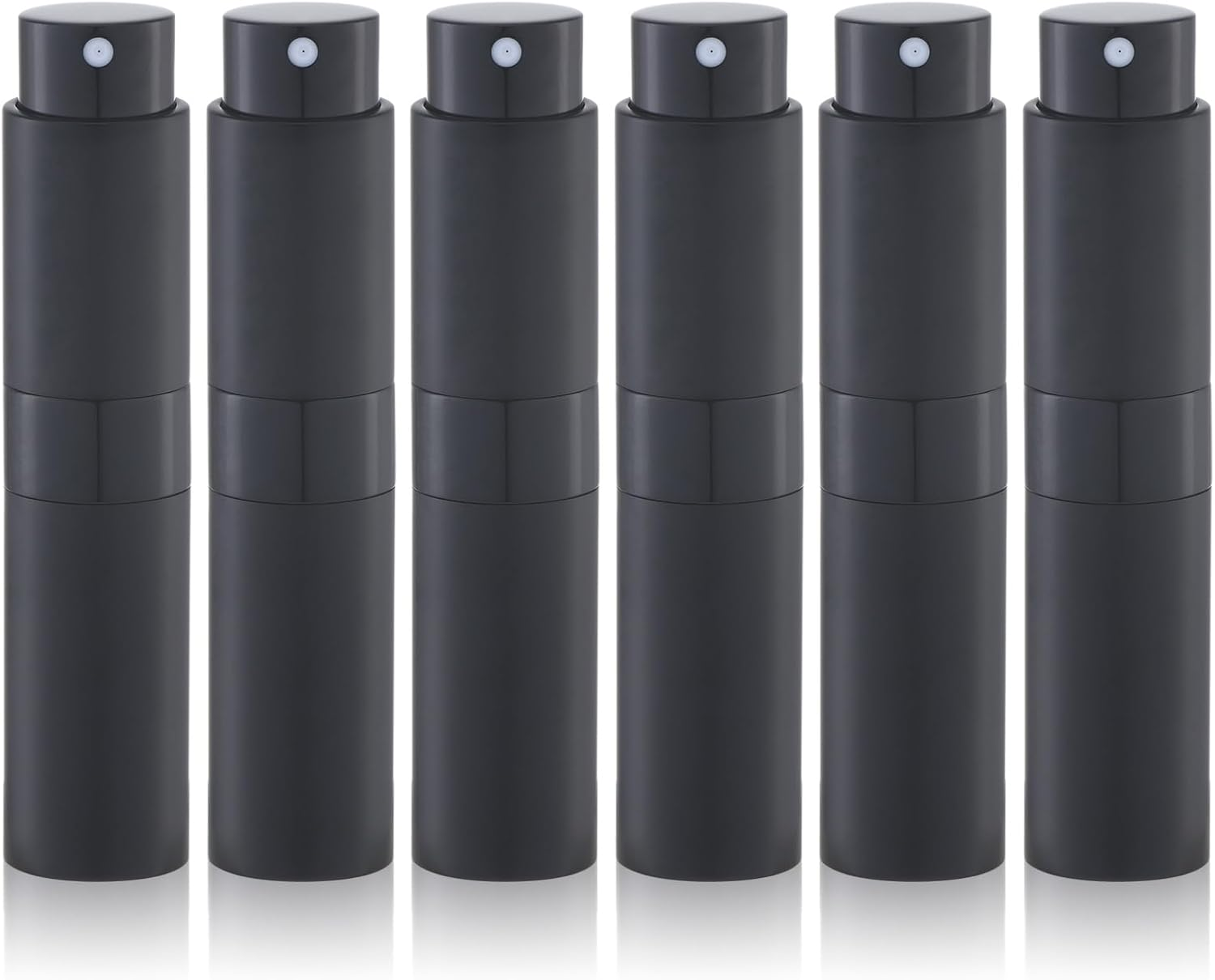 Lulupack 8 Ml Atomiser, Portable Refillable Perfume Atomiser, Cologne Travel Spray Bottle (Pack of 6, Black) image number 2