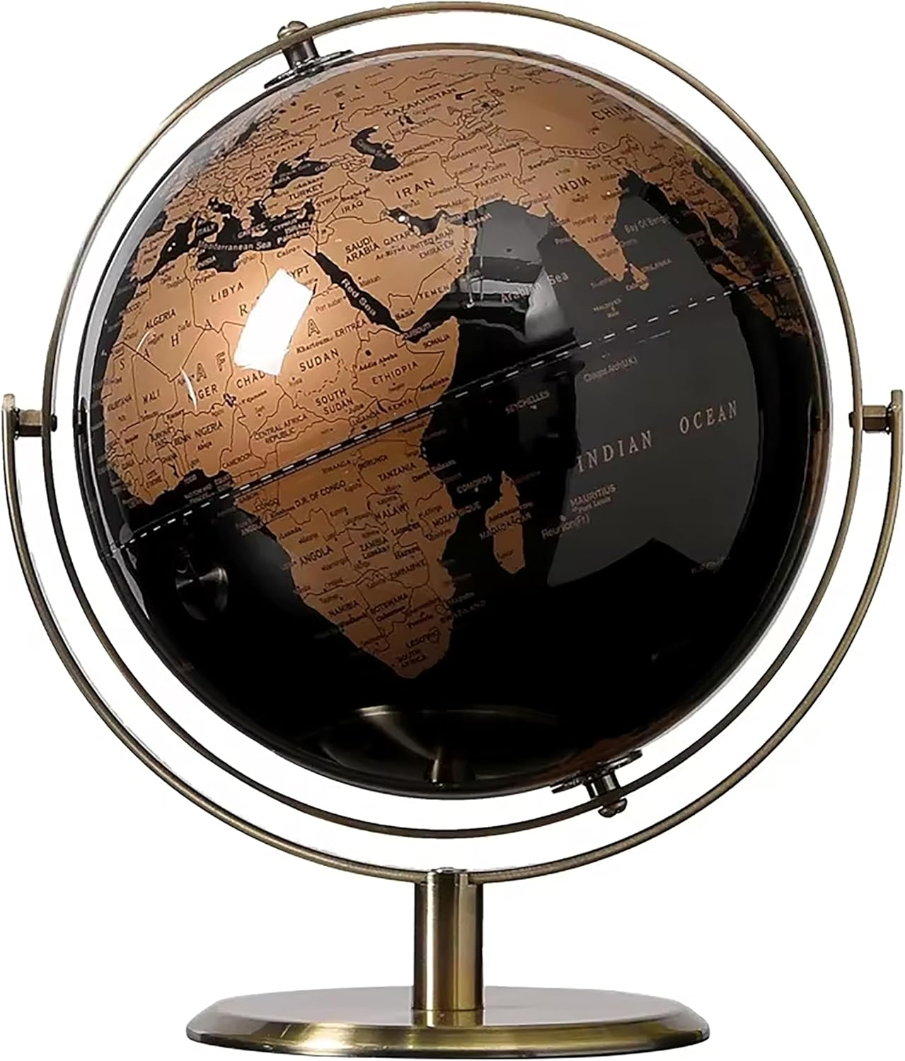 Luxurious Rotating World Globe with Stand&ndash;27Cm Desk Decorative for Home, Office, and Educational Use, 720&deg;Spinning for Geography Enthusiasts and Modern D&eacute;cor Lovers image number 1