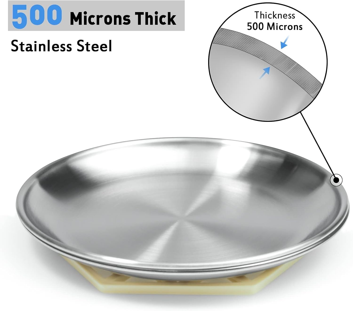 Winerstony Stainless Steel Cat Dishes for Food and Water Bowls for Small Pets Relief of Whisker Fatigue - 2 Sets Shallow Style(6.5 Inch, 2Pack) image number 1