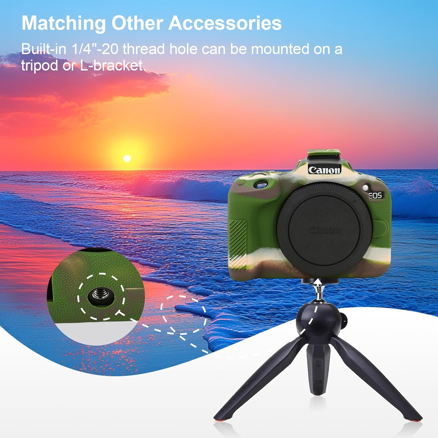 VOVMOEYA Compatible with Canon EOS R50 Camera Case Accessories Kit [With 2 LCD Tempered Films], Light Weight EOS R50 Silicone Protective Case Digital Camera Case Enhanced Grip Sensation 9H 0.25 Mm