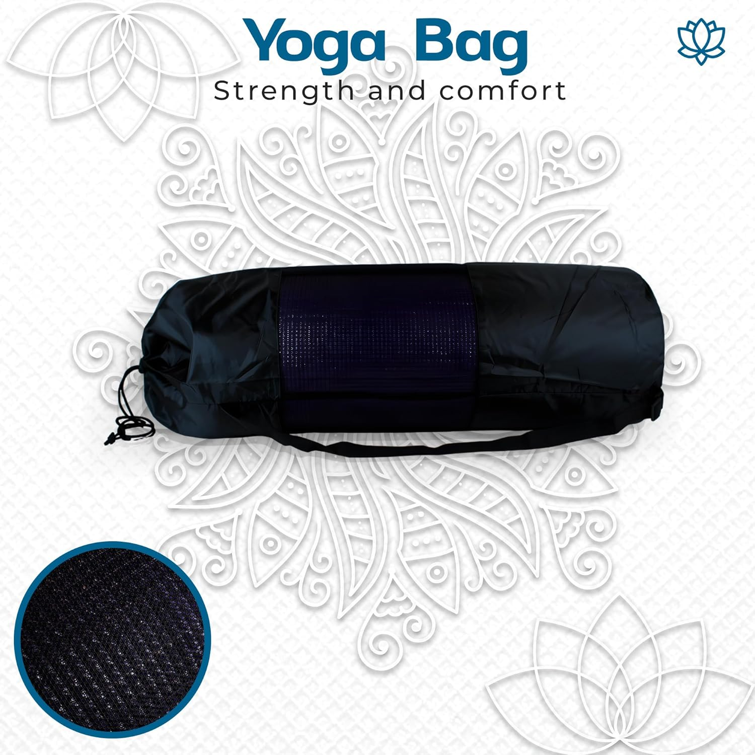 DOJA Barcelona Yoga Mat Bag Black 25 X 24.5 X 82 Cm Yoga Polyester Bag Yoga Accessories for Sports, Fitness, Pilates, Gymnastics Mat with Carry Strap image number 6