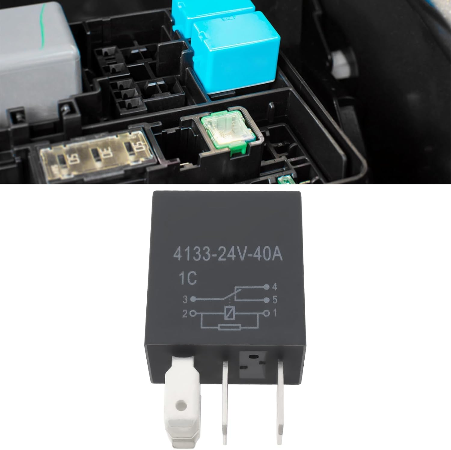 LT Easiyl 2Pcs 24VDC 5Pin Automotive Relay Replacement 156700-1840 Compatible with DENSO image number 1
