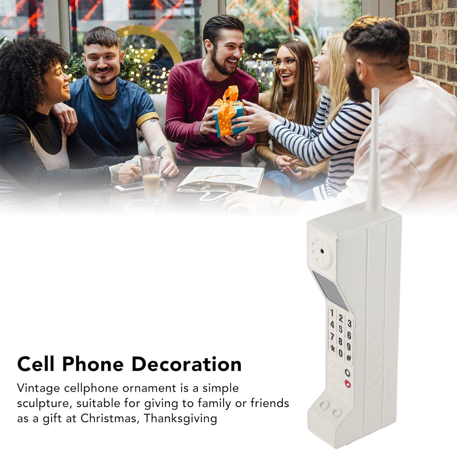 Riuulity Vintage Retro Brick Cellphone Model Ornament, Home Office Decoration, Photography Prop, Lightweight, Vintage Retro Brick Cellphone Model Ornament (White) - Pink image number 6