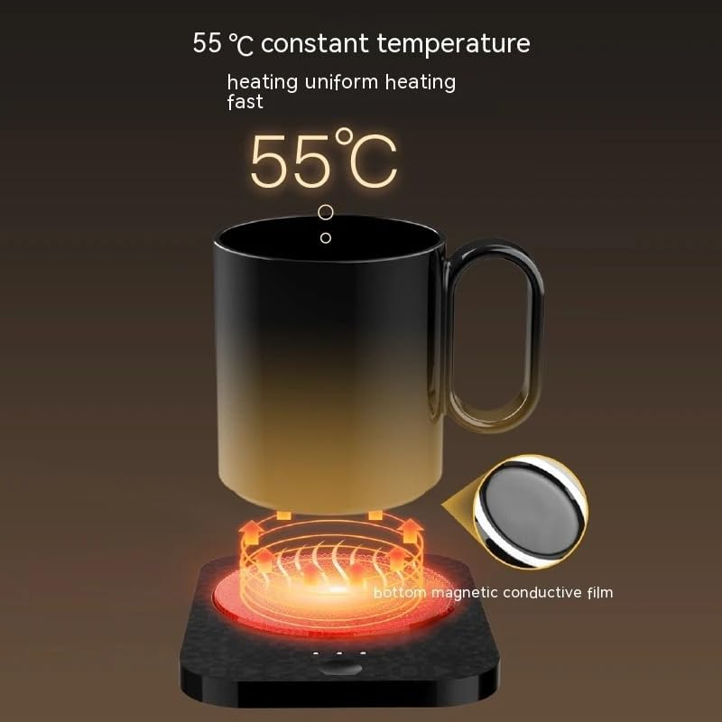 Mug Warmer, Coffee Warmer for Desk Auto Shut off Coffee Lovers, Smart Coffee Cup Warmer with Gravity-Induction Coffee Mug Warmer for Desk Use Keep Beverages Coffee Warmer-White image number 4