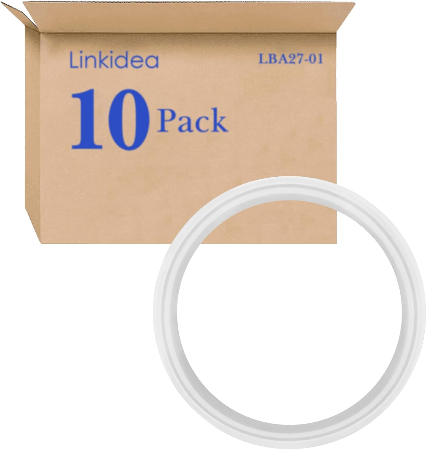 Linkidea 10 Pcs Silicone Seal Replacement, Exact Fit Lid Seal Gasket Compatible with Thermos Stainless King Food Jar, Exact Fit to 16 and 24 Ounce (White) image number 1