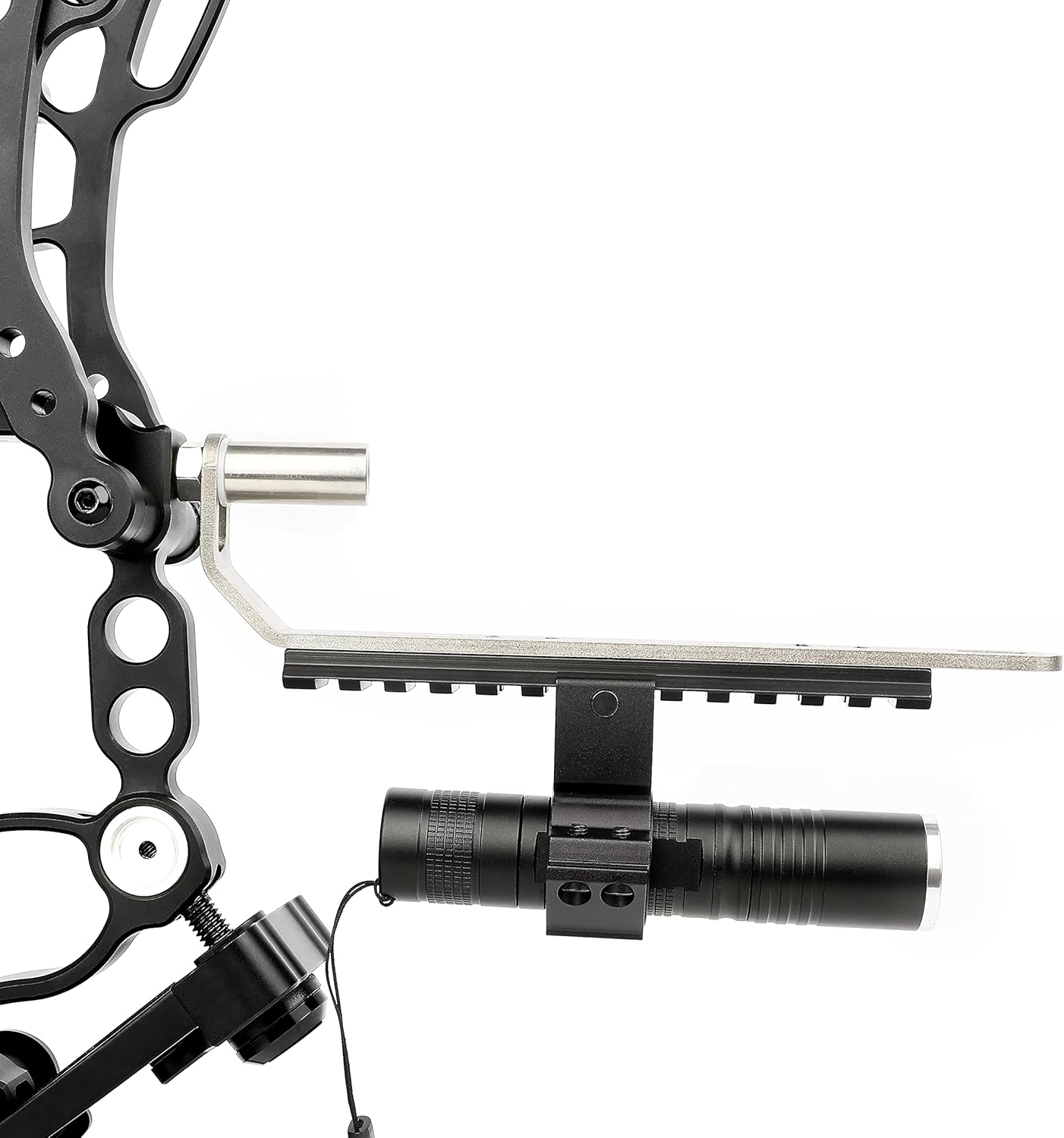 AMEYXGS Archery Picatinny Bow Accessory Mount Stabilizer Flashlight Mount Flashlight Bracket Laser Sight Stand Flashlight Holder Maded Aluminum Alloy Suitable for Bows Hunting and Bowfishing image number 3