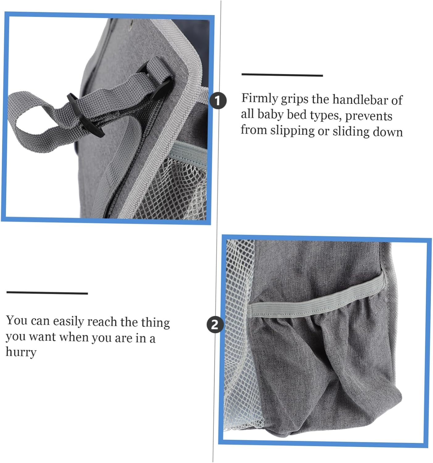 Hanging Diaper Pouch Nappy Storage Organiser for Nursery Toy and Milk Bottle Compartment image number 1