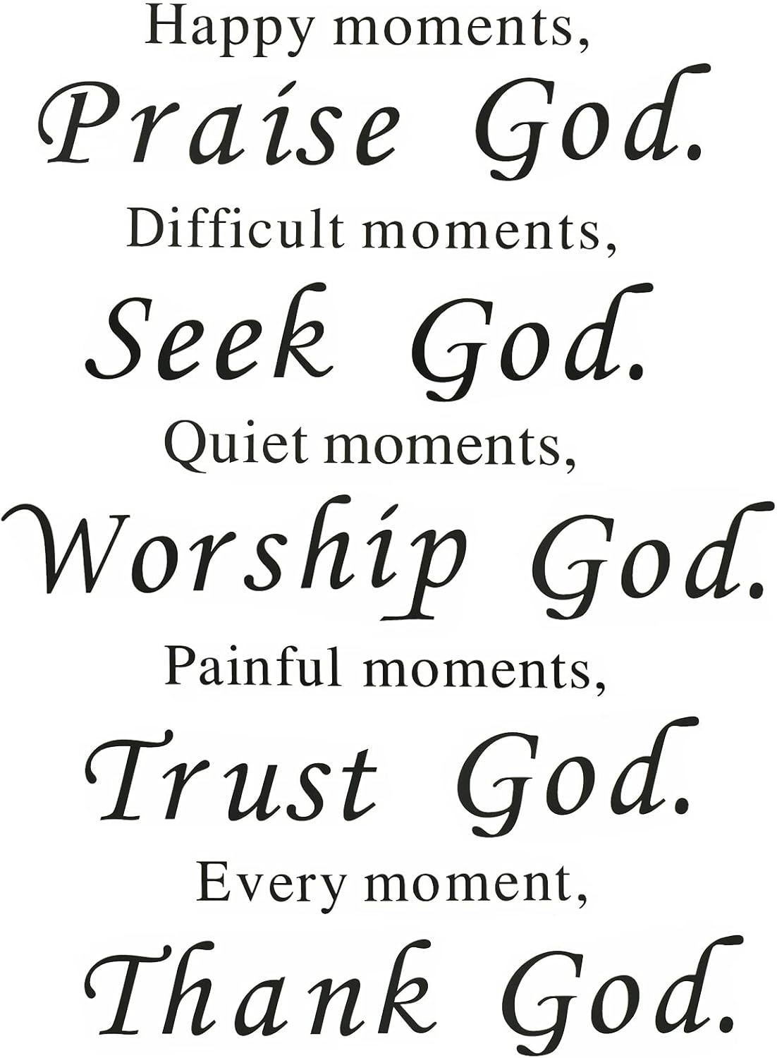 Maydahui Scripture Wall Decal Bible Verse Wall Sticker(16.9 * 22.8Inch) Christian Decals Praise God Difficult Moment Seek God Sticker for Office Living Room Mirror Home Decor image number 6