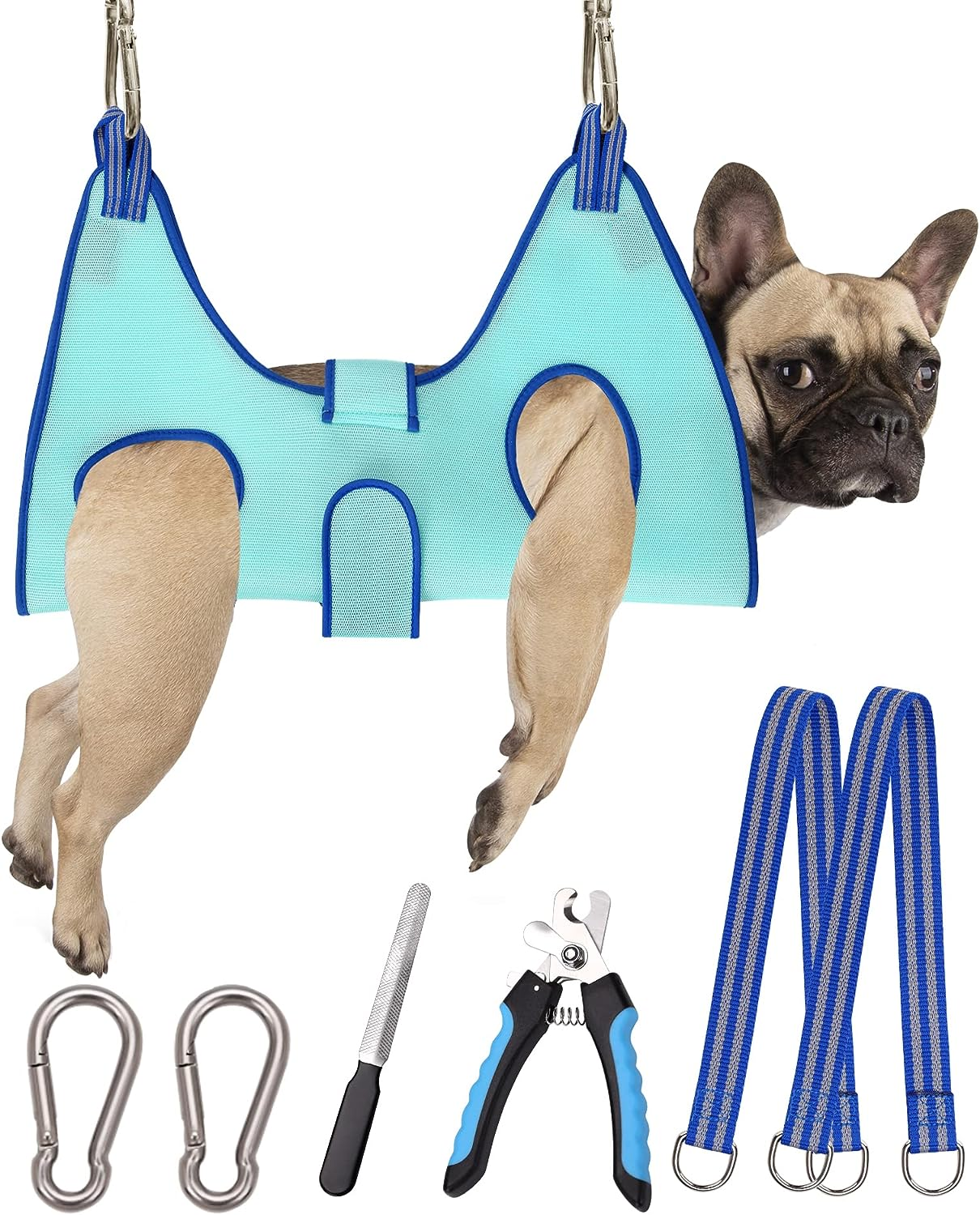 Dog Grooming Hammock, Hanging Harness for Nail Clipping, Trimming Sling Holder Helper, Restraint Bag for Claw Care