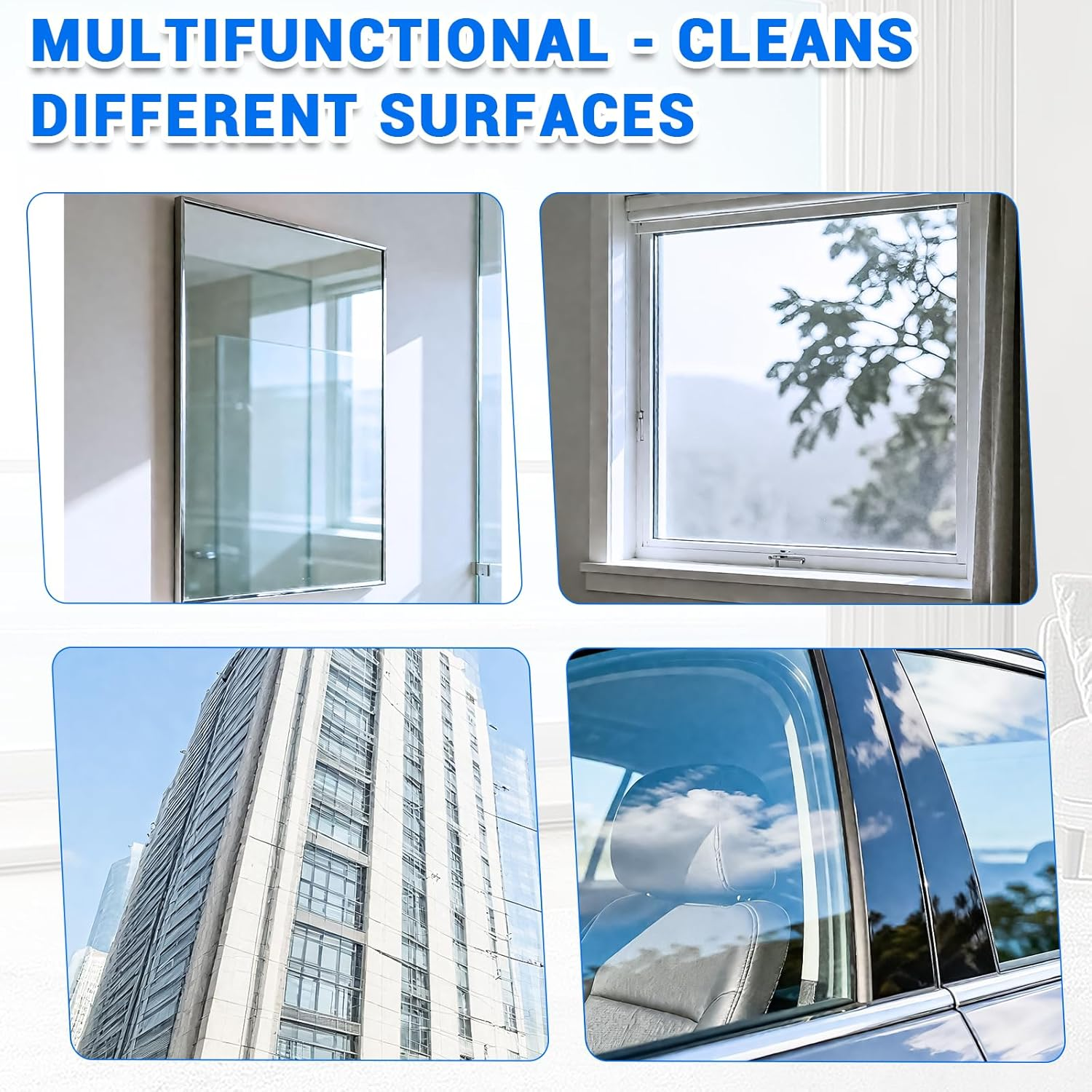 Gifcomda 3 Replacement Covers for Leifheit Window Wiper L - Microfibre Replacement Covers with Fastening, Easy Fit, Highly Absorbent, Best Glass Cleaning image number 6