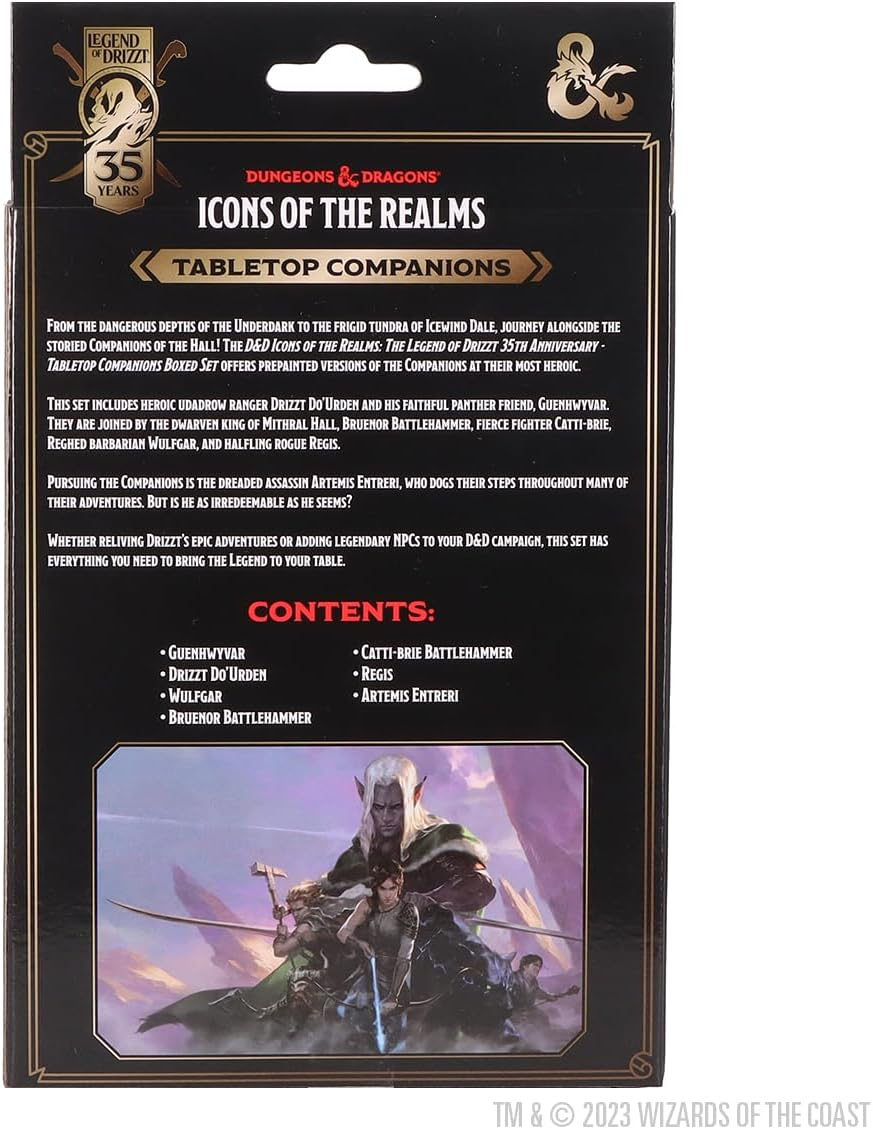 Wizkids D&D the Legend of Drizzt 35Th Anniversary Tabletop Companions Miniatures Boxed Set image number 1