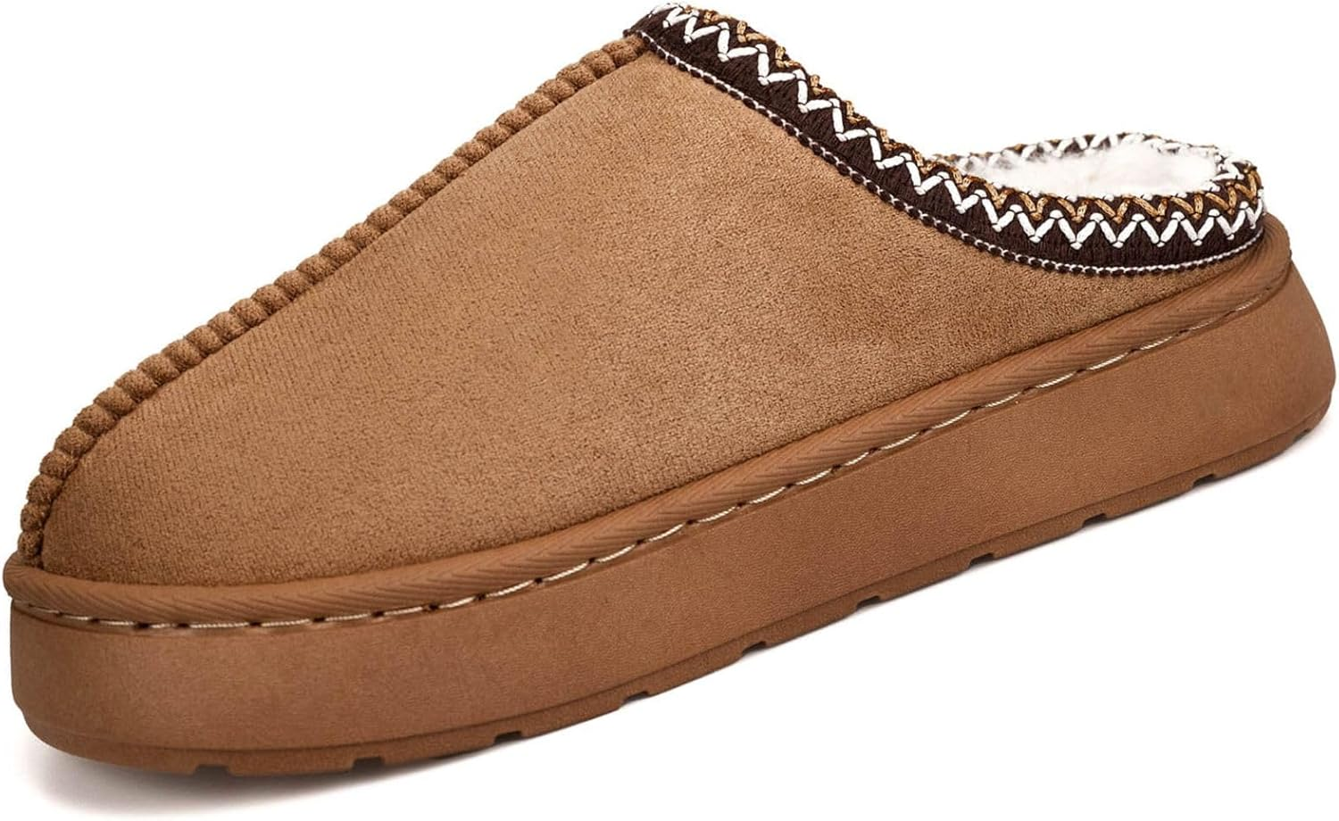 Thick-Soled Fuzzy Slippers for Women & Men - Cozy Platform House Shoes with Anti-Slip Sole, Warm Plush Lined Indoor Outdoor Short Ankle Slippers image number 1