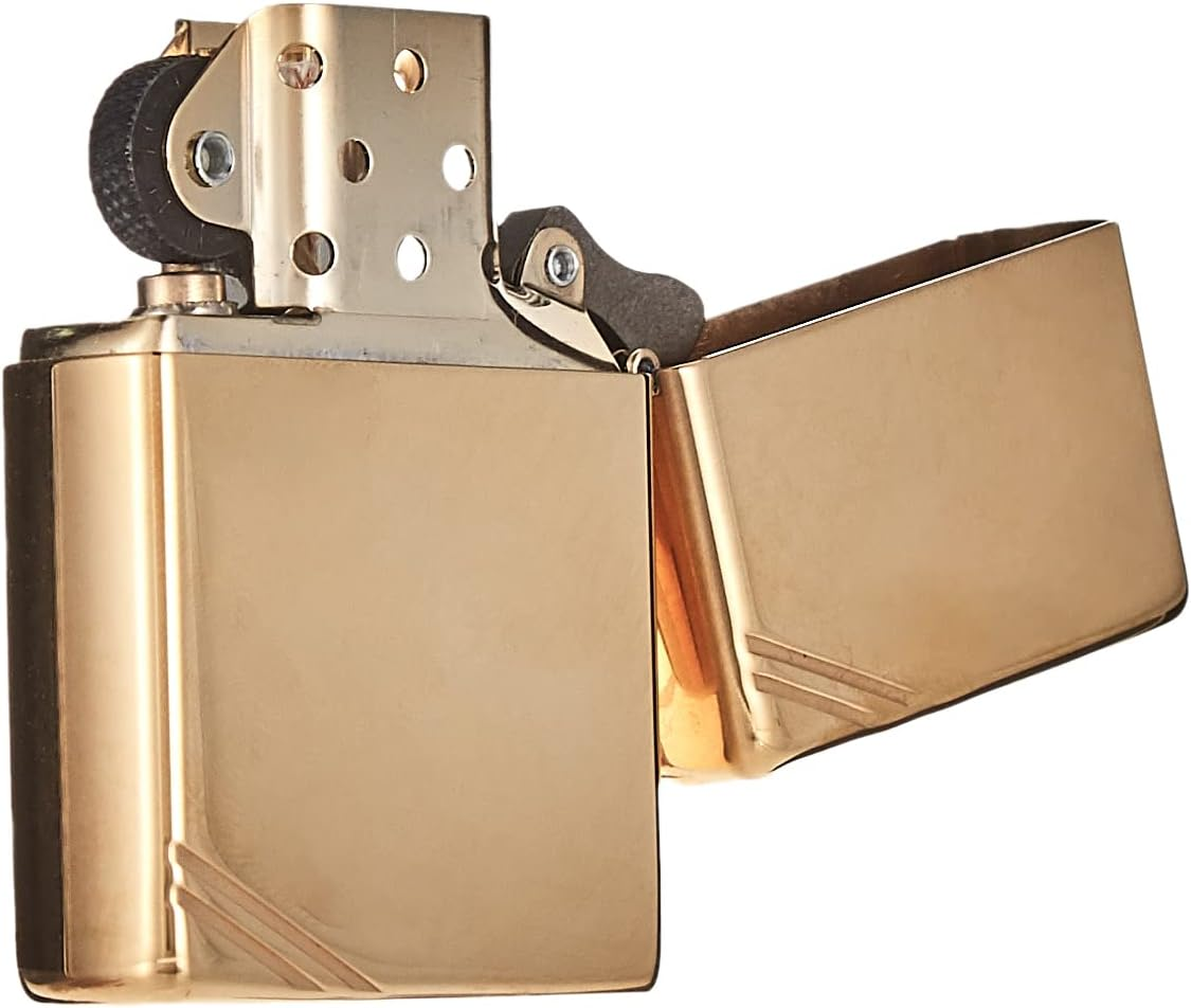 Zippo Vintage High Polish Brass Pocket Lighter with Slashes Pocket Lighter image number 1