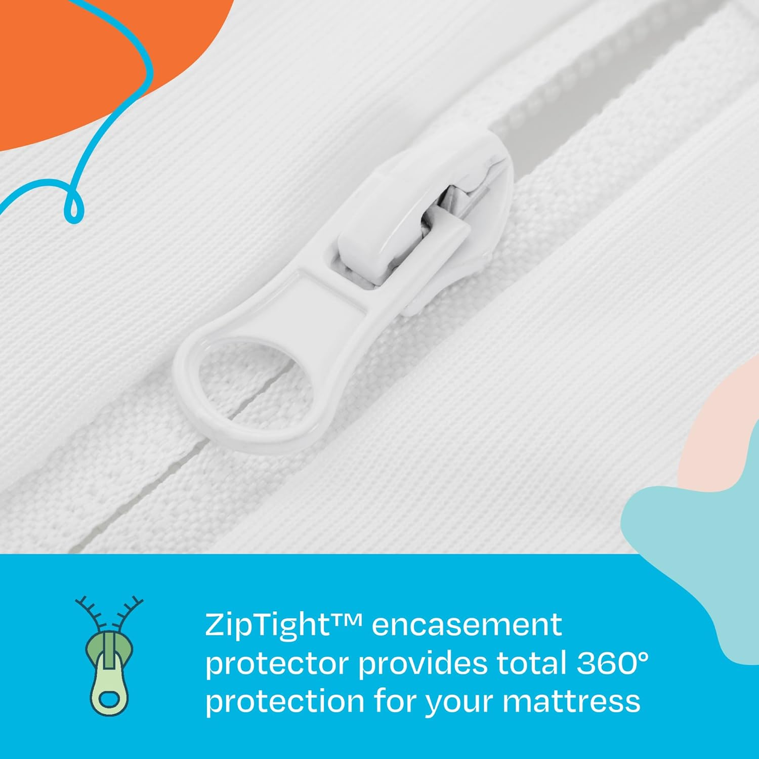 Linenspa Zippered Mattress Encasement &ndash; California King Size Waterproof Mattress Protector &ndash; Quiet Cover & Complete Protection &ndash; Dorm Room Essentials, White image number 6