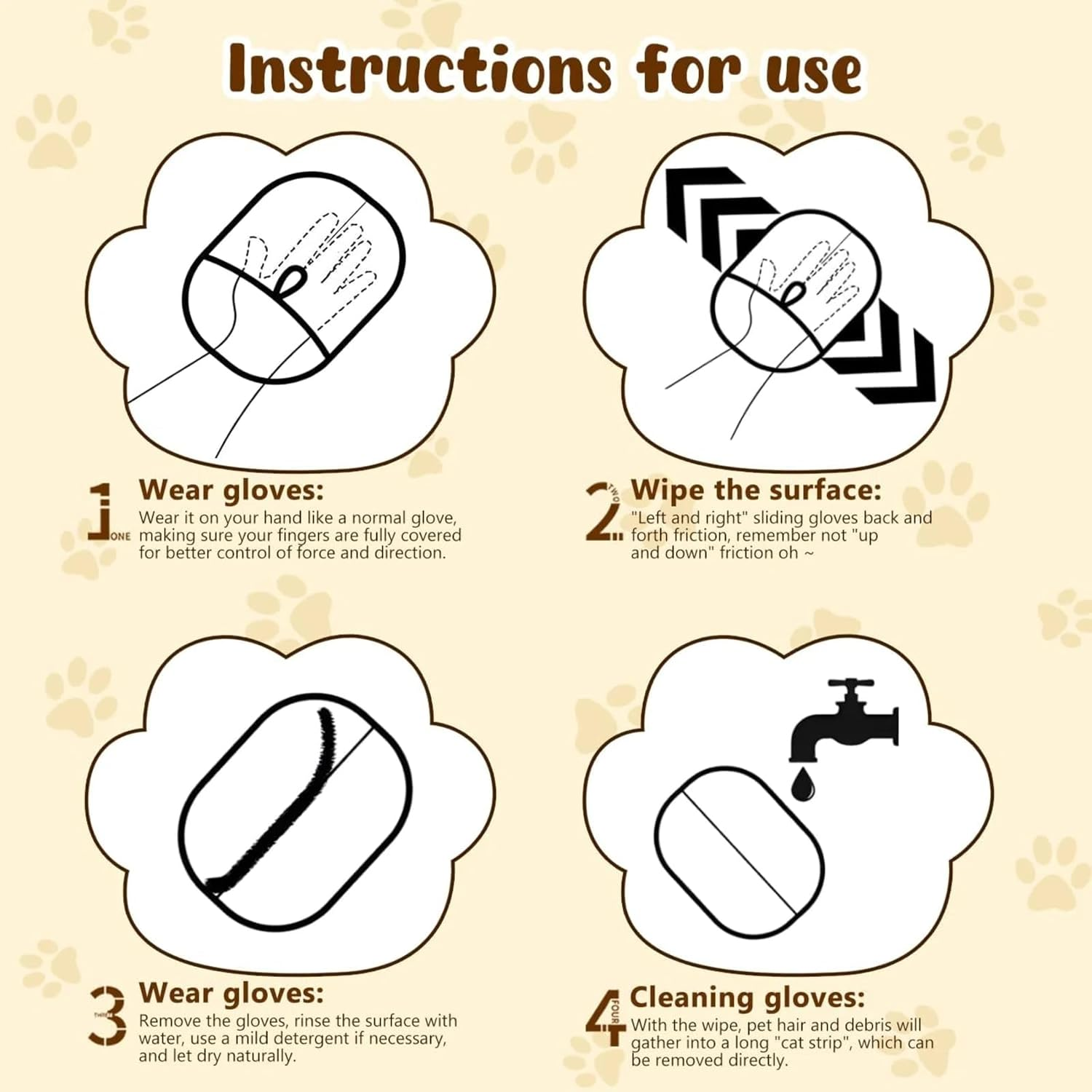 MILIOG Double-Sided Grooming Glove & Detangling Brush for Dogs & Cats | Textured Pet Hair Remover Mitts for Shedding, Bathing, and Washing &ndash; Reusable, Eco-Friendly (2PCS) image number 3