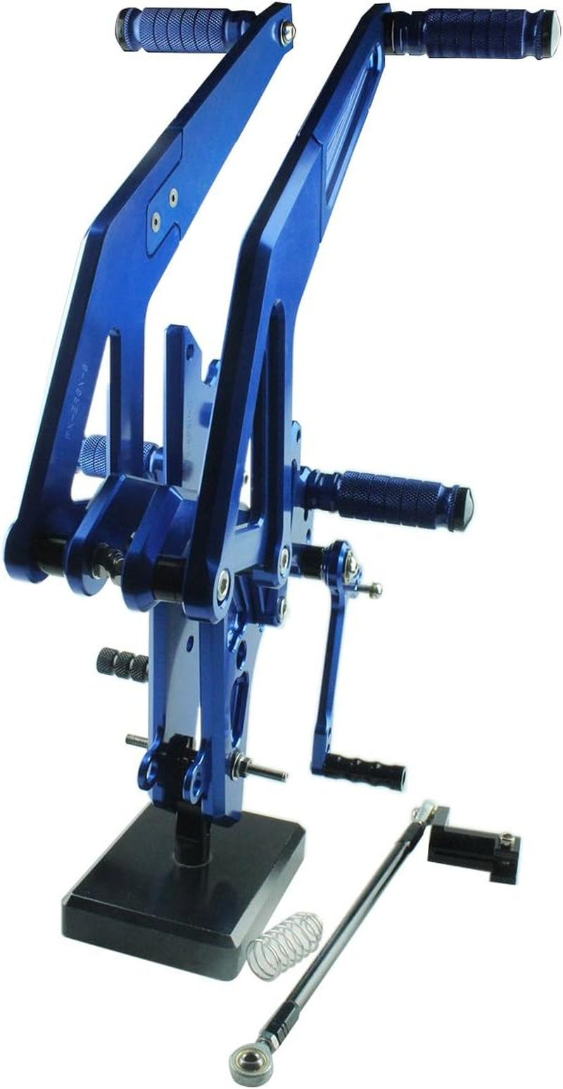 FXCNC CNC ER6N ER6F Billet Motorcycle Rearsets Foot Pegs Rear Set Footrests Fully Adjustable Foot Boards Compatible with Ninja 650R ER-6F ER-6N 2012-2014