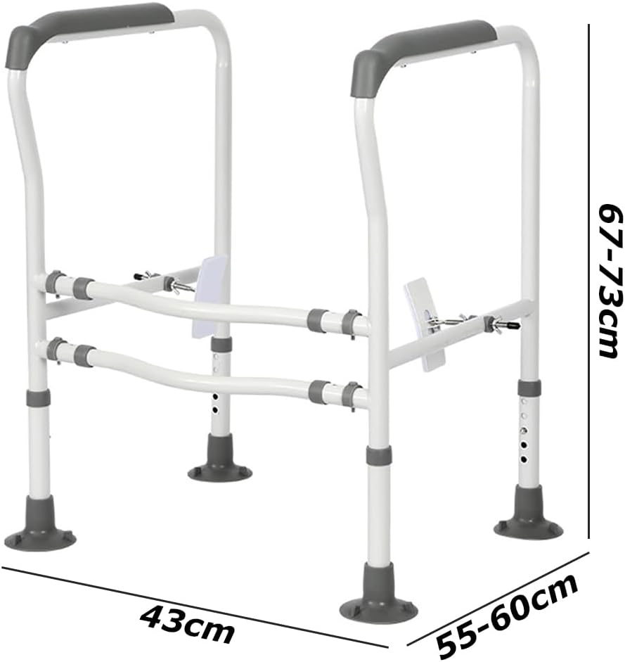 Toilet Armrest,Adjustable Toilet Grab Bar,Bathroom Safety Frame,Vertical Armrest, Commode Safety Handrail,For Senior,Handicap,Disabled image number 5
