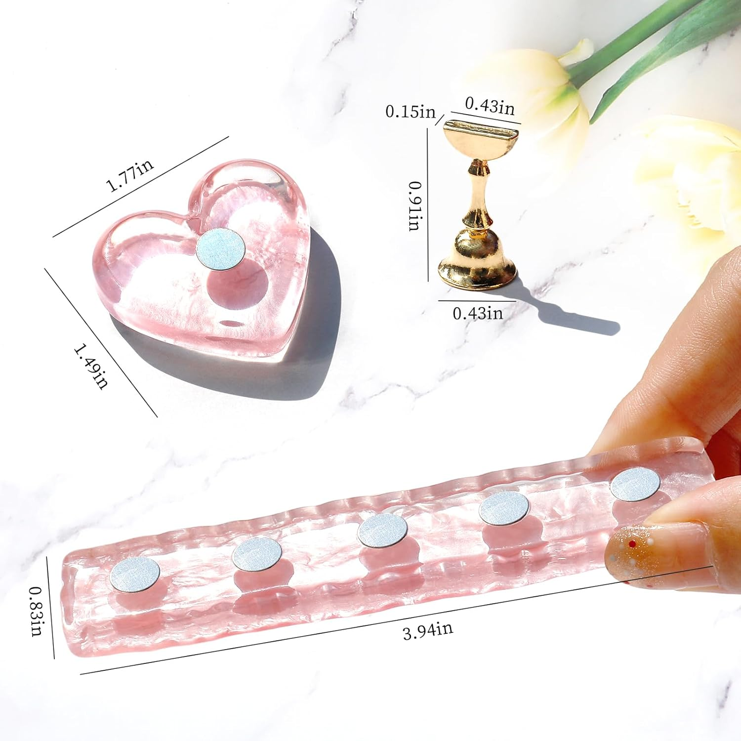 BQAN Nail Stand for Press Ons Acrylic Nail Holder for Painting Nails, Nail Practice Tools with Reusable Putty - Nail Tech Must Haves Nail Supplies for Homes and Salons (Pink)