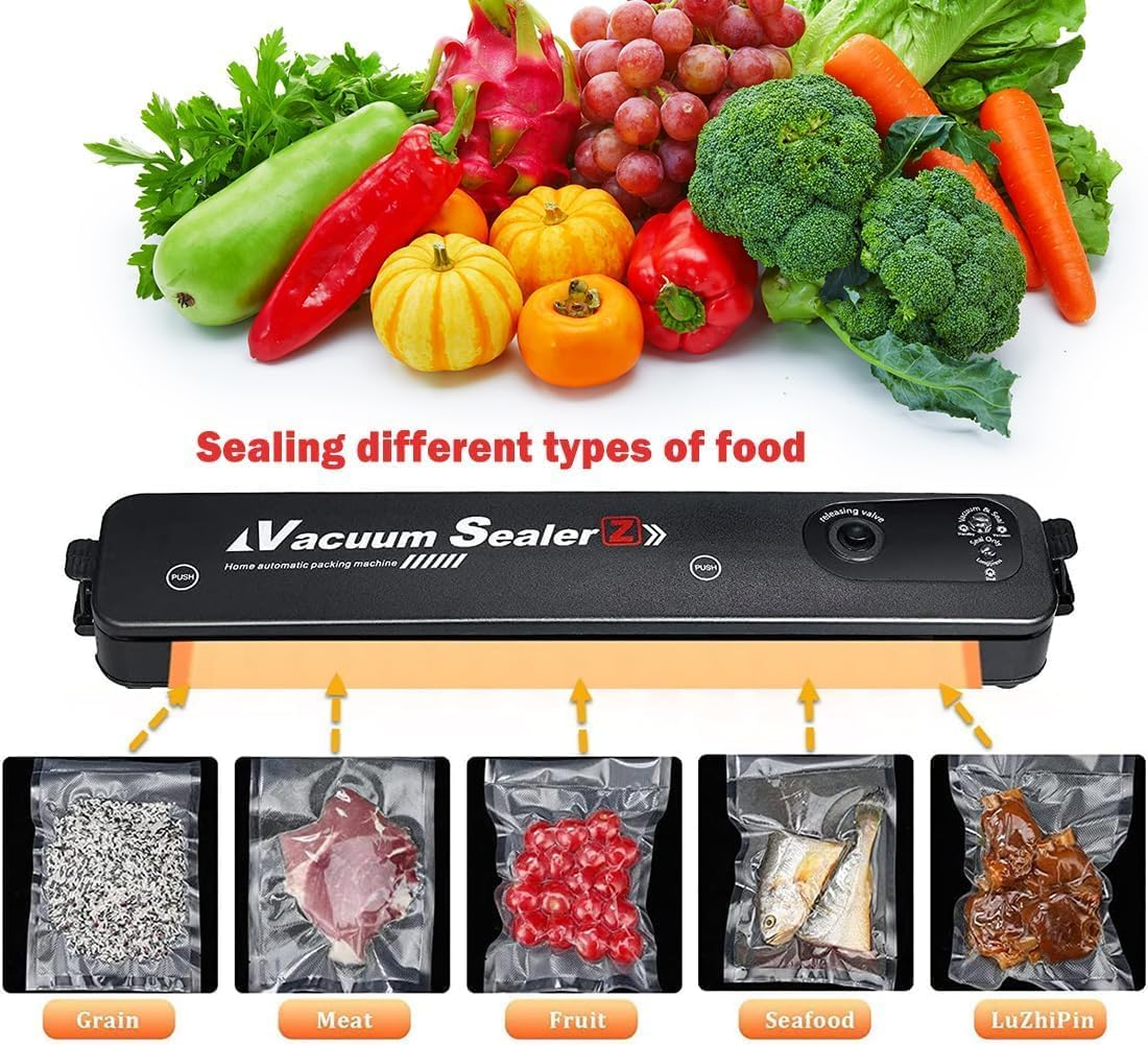 Vacuum Sealer, Automatic Food Vacuum Sealer with 50 Vacuum Sealer Pockets, Food Preservation to Preserve Dry to Use Compact Food Preservation Sealing Machine for Home & Kitchen (Sealer) - Sealer image number 5