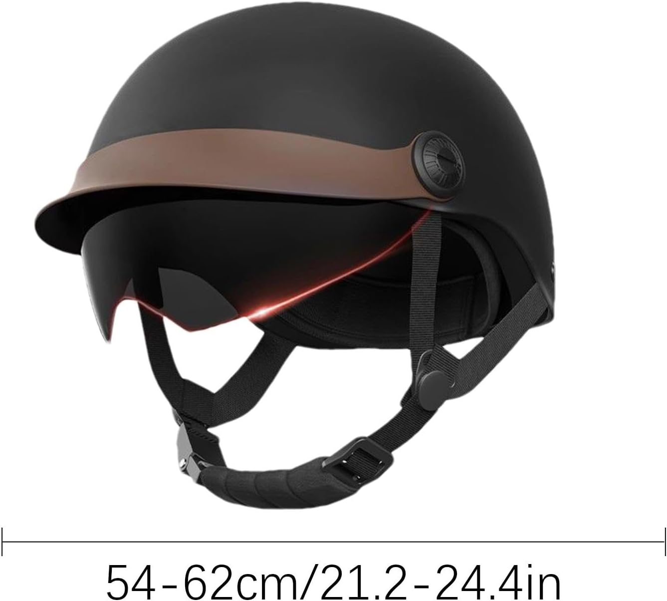 Adult Motorcycle Helmet, Open Face Helmet, Cruiser Scooter Hat, Sun Shield Helmet Hard Cap Motorcycle Safety Half Helmet Motorbike Sun Shield Cruiser Helmet Men Scooter Helmet Women - Apricot image number 5
