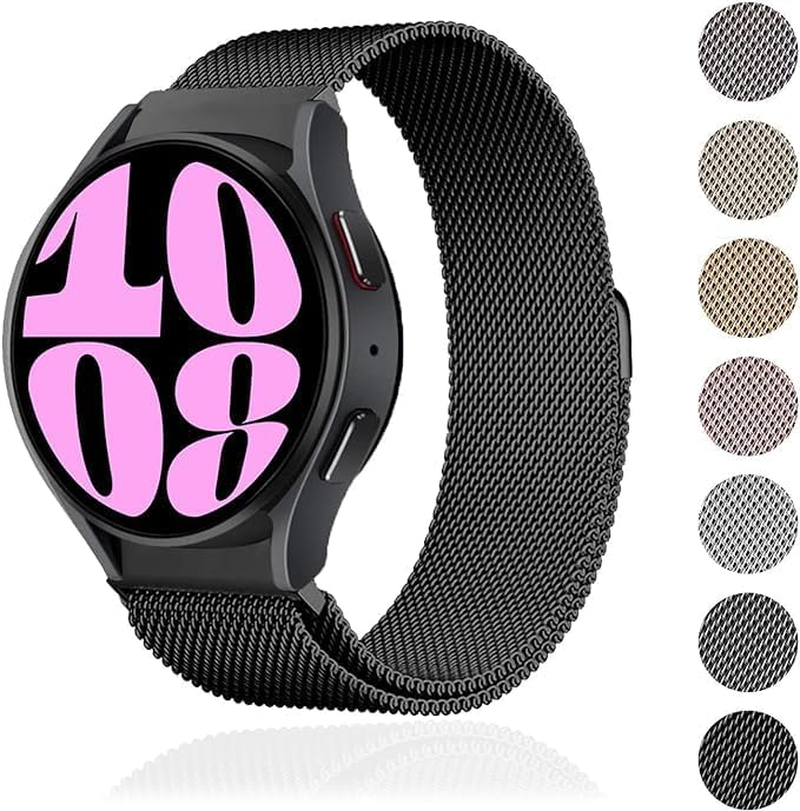 Milanese Band for Samsung Galaxy Watch 7/FE/6/5/4 40Mm 44Mm/Galaxy Watch 6 Classic 47Mm 43Mm/Galaxy Watch 5 Pro 45Mm/4 Classic 46Mm 42Mm Women/Men,Mesh Magnetic Loop Strap,No Gap Metal Correa