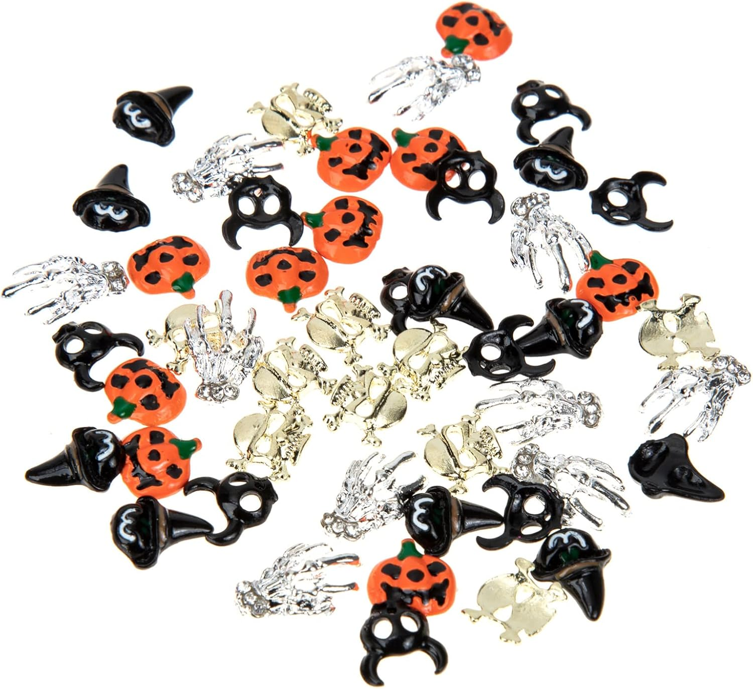 Minkissy 250Pcs Halloween Nail Art Charms DIY Nail Art Charms Halloween Decorations Supplies