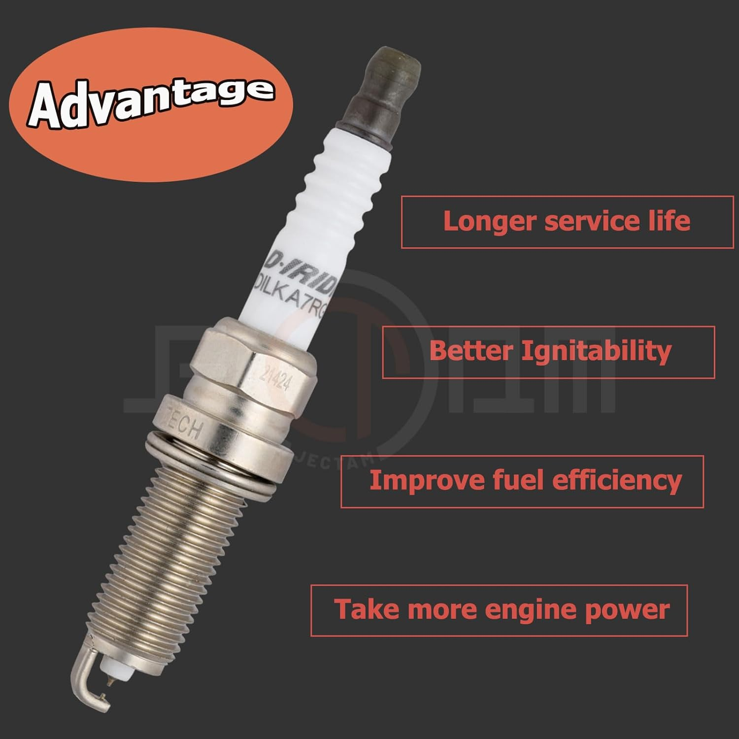 Jectam Double Iridium Spark Plug 6 PCS 12290-5A2-A01 DILKAR7G11GS Compatible with 2013-2015 ILX 1.8L L4, 2008-2012 Accord 2.4L L4, 2012-2015 Civic 1.8L L4, 2016-2020 HR-V 1.8L L4 image number 3