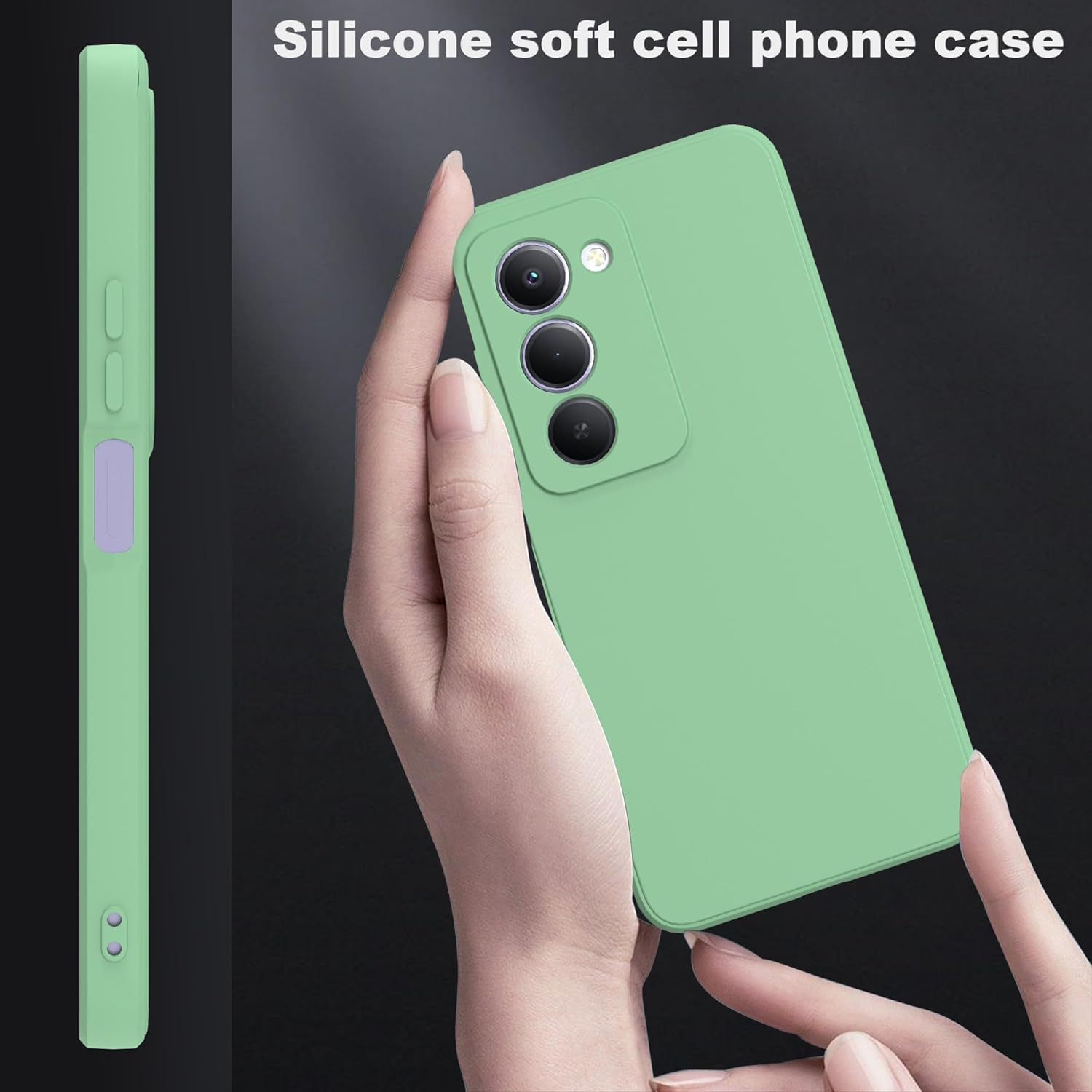 ARRYNN Case for Xiaomi Redmi 15 4G / 5G (6.9 Inch) + Protective Film, Mobile Phone Case Liquid Silicone Soft TPU Shockproof Case Cover Protective Case - Green image number 4