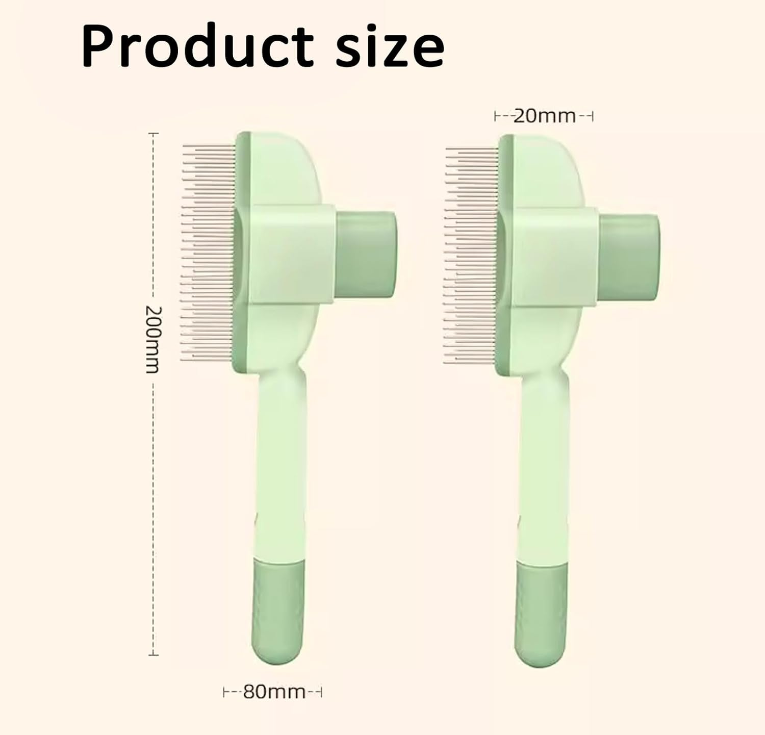 Amaezorx 2 Pcs 2025 New Self Cleaning Pet Brush for Cats & Dogs - Grooming & Shedding Brush with Long & Short Metal Teeth, One Click Release for Long & Short Hair (Green) image number 6
