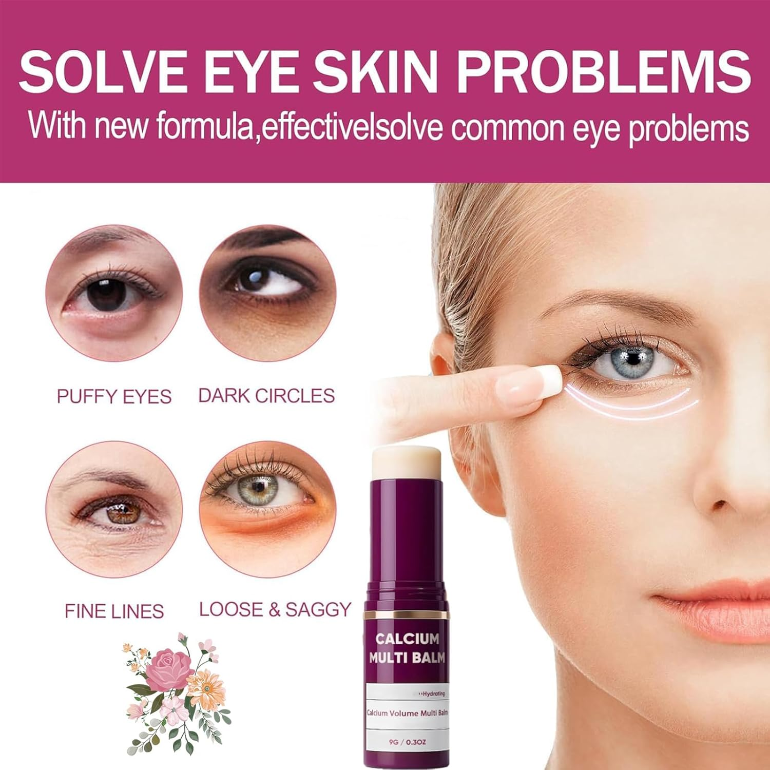 Cemenrete Calcium Volume Multi Balm, Wrinkle Core Stick, Korean Collagen Moisturing Stick, Anti-Aging, Hydrating, Almond & Vitamin E for Lip Balm Eye Cream Neck (2) image number 4