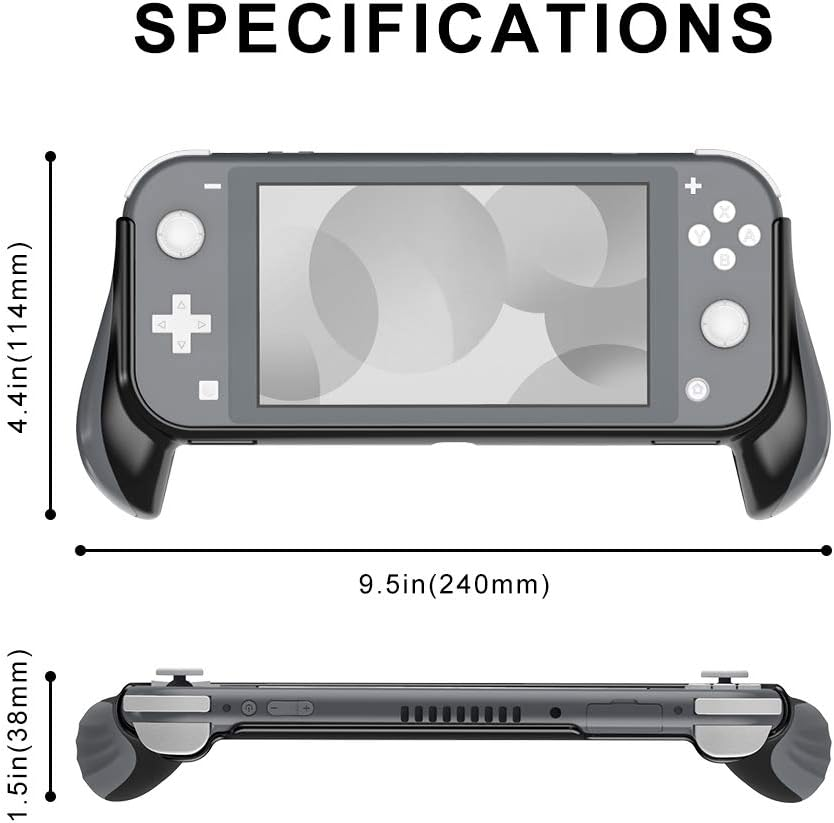 Grip Case for Nintendo Switch Lite,Hand Grips Handles Ergonomic Protective Case，Accessories Compatible with Nintendo Switch Lite (Black)