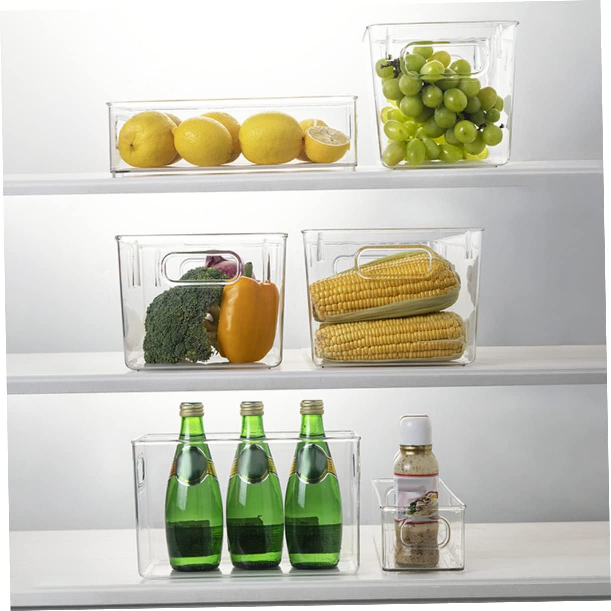 Refrigerator Bin Storage Boxes Herb Storage Container for Box Pantry Food Drinks image number 4