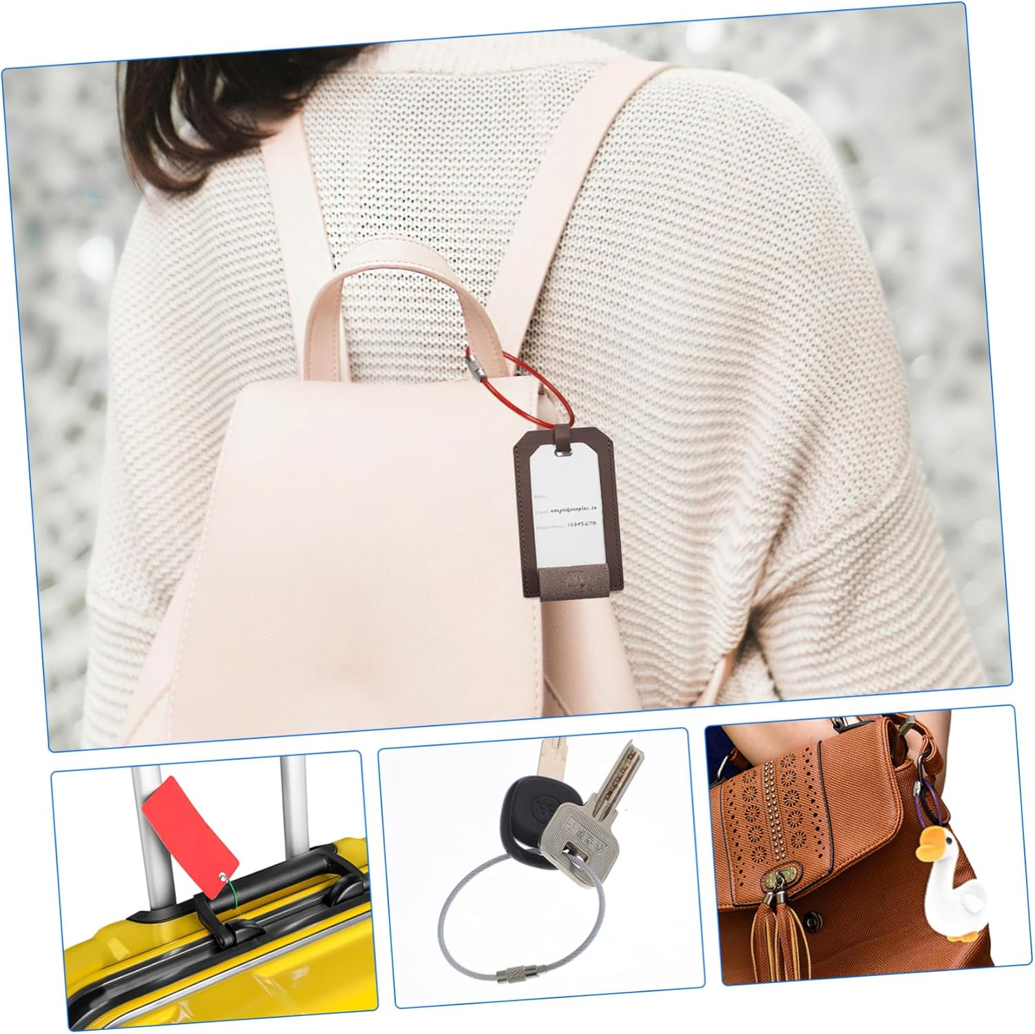 MOKKHNB 16 Pcs Stainless Steel Wire Key Rings Heavy Duty Cable Keychain Set for Luggage Tags Key Holders Bag Tags Keepers image number 2