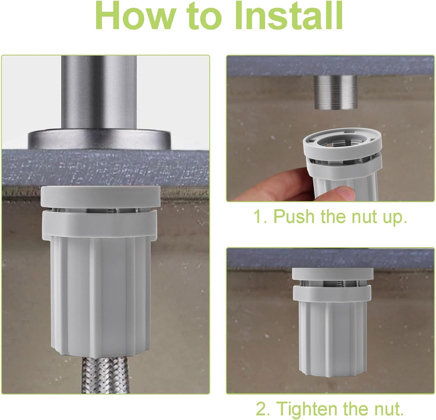 UFURMATE Tap Mounting Nut, 2 Pieces ABS Plastic Tap Lock Nuts Quick Installation Faucet Anti-Loosening Nut Hot Cold Water Tap Lock Nuts for Kitchen Bathroom (32 Mm)